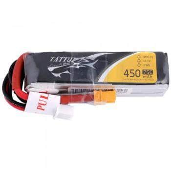  Tattu 11.1V 3S 450mAh 75C LiPo Micro Battery (Long Type) - XT30、mySite、merchandisen