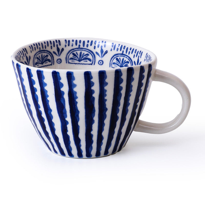 Ceramic Mug | Blue & White | 340 ml、mySite、camillekostekn