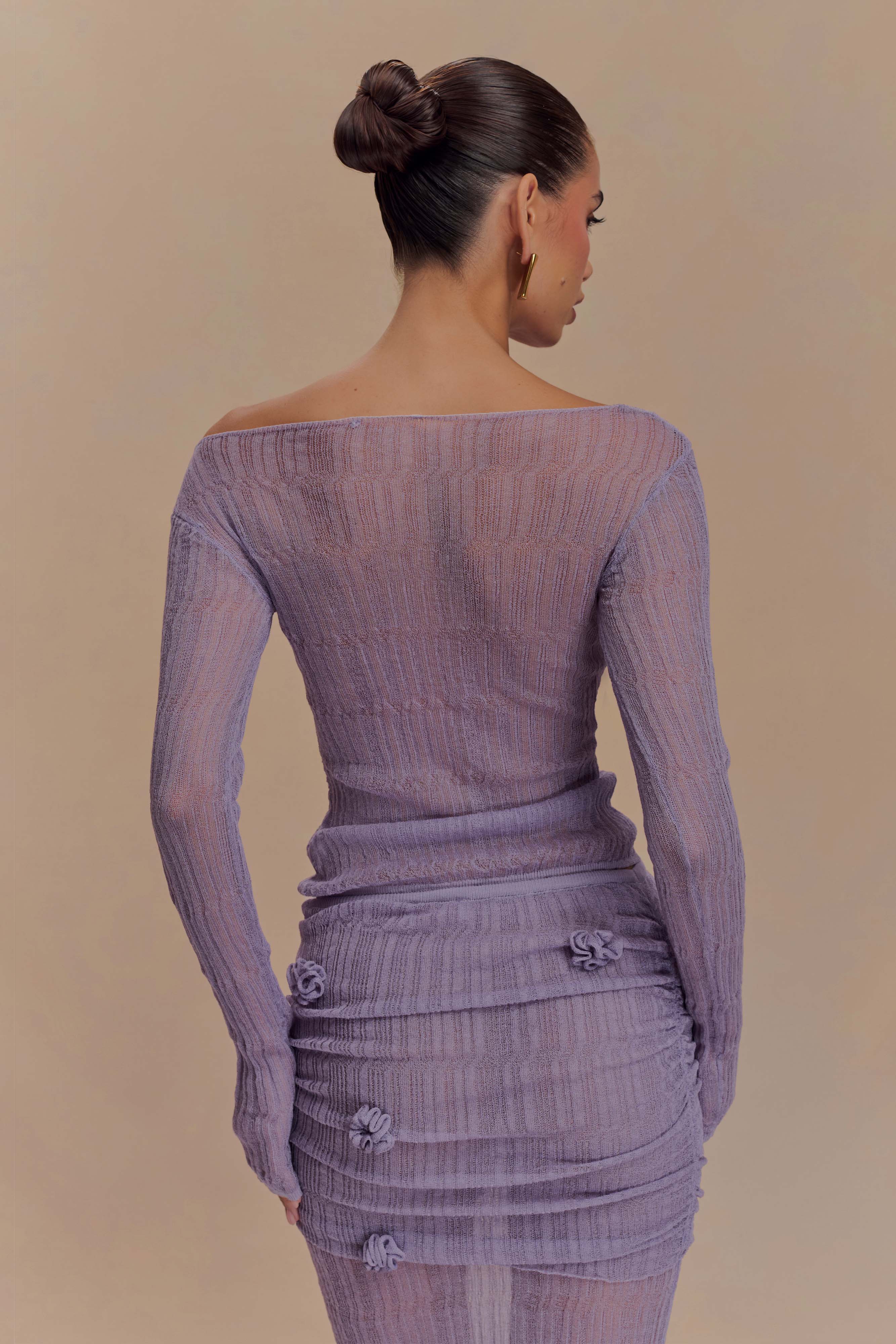 Orianna Orchid Long Sleeve Knit Top - Orchid、mySite、solidvoid