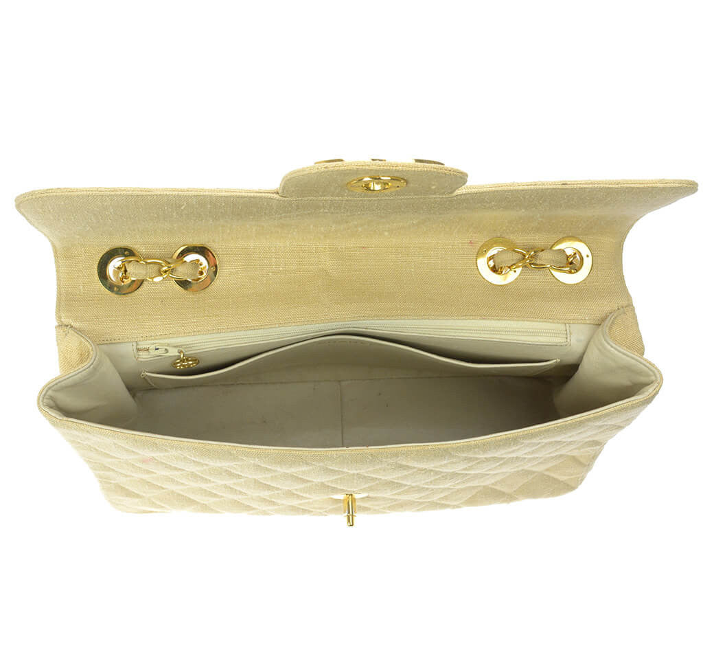 Chanel Maxi Flap Bag Beige Linen、mySite、garminoutage.com
