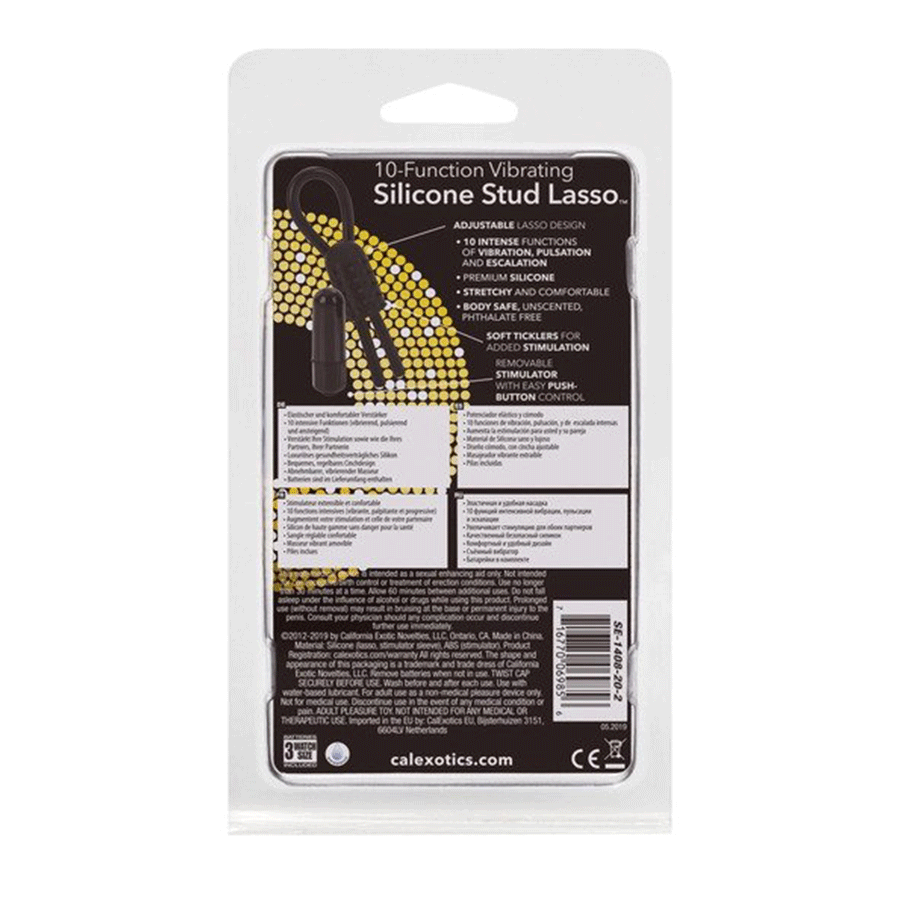 10 Function Vibrating Silicone Stud Lasso Cock Ring by Cal Exotics、mySite、bottomscart