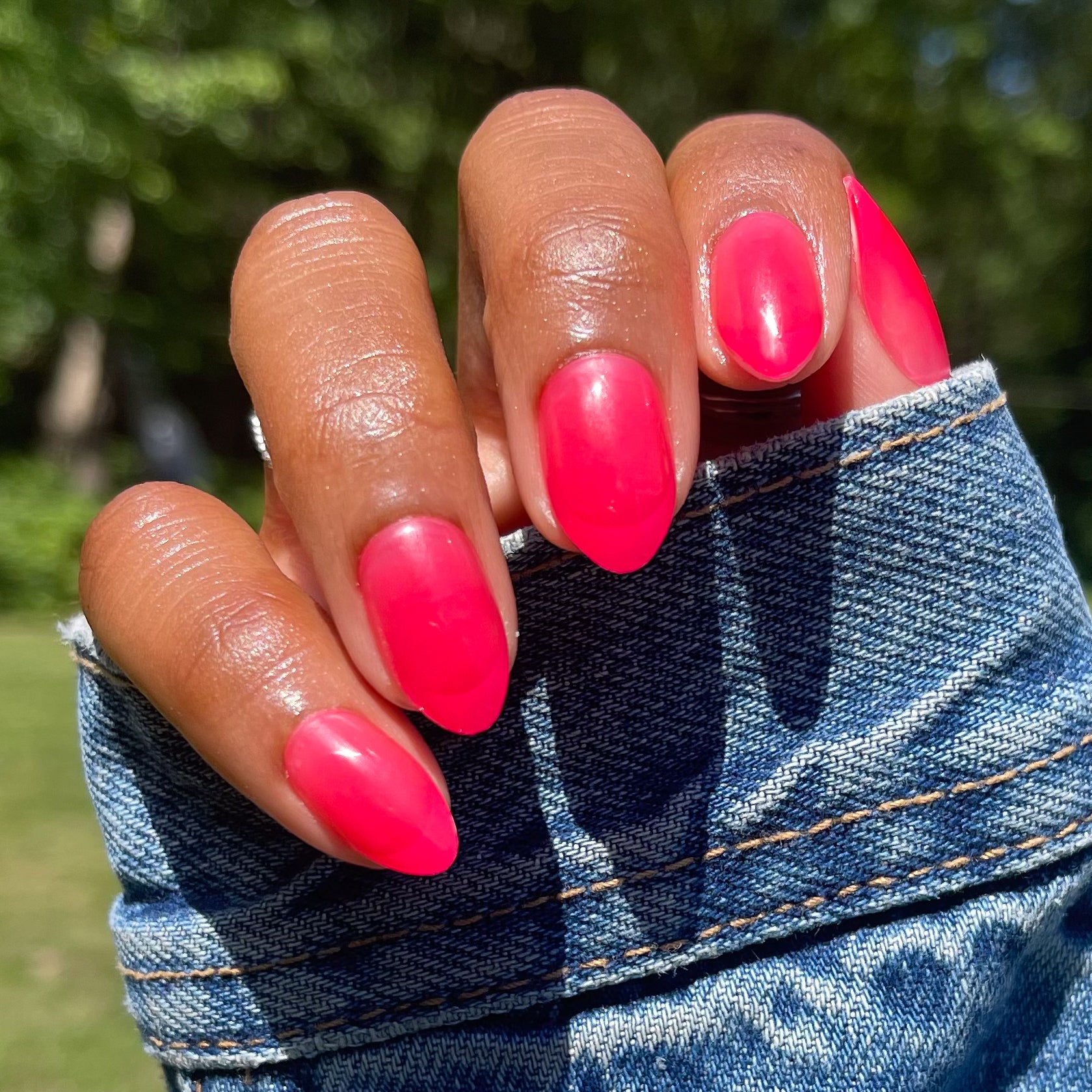 Double Pink Jelly French - Press-On | Medium | Almond、mySite、solidvoid