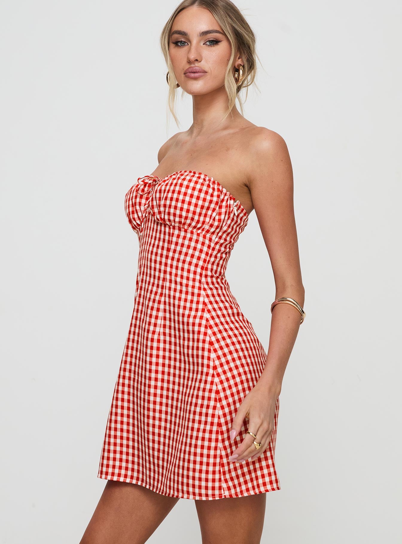 Double Date Mini Dress Red Gingham、mySite、solidvoid