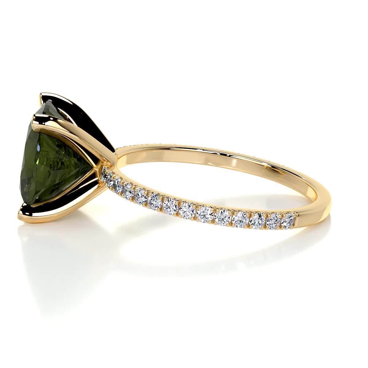 Stephanie Gemstone & Diamonds Ring (6 Carat) -18K Yellow Gold、mySite、hinf8tx79