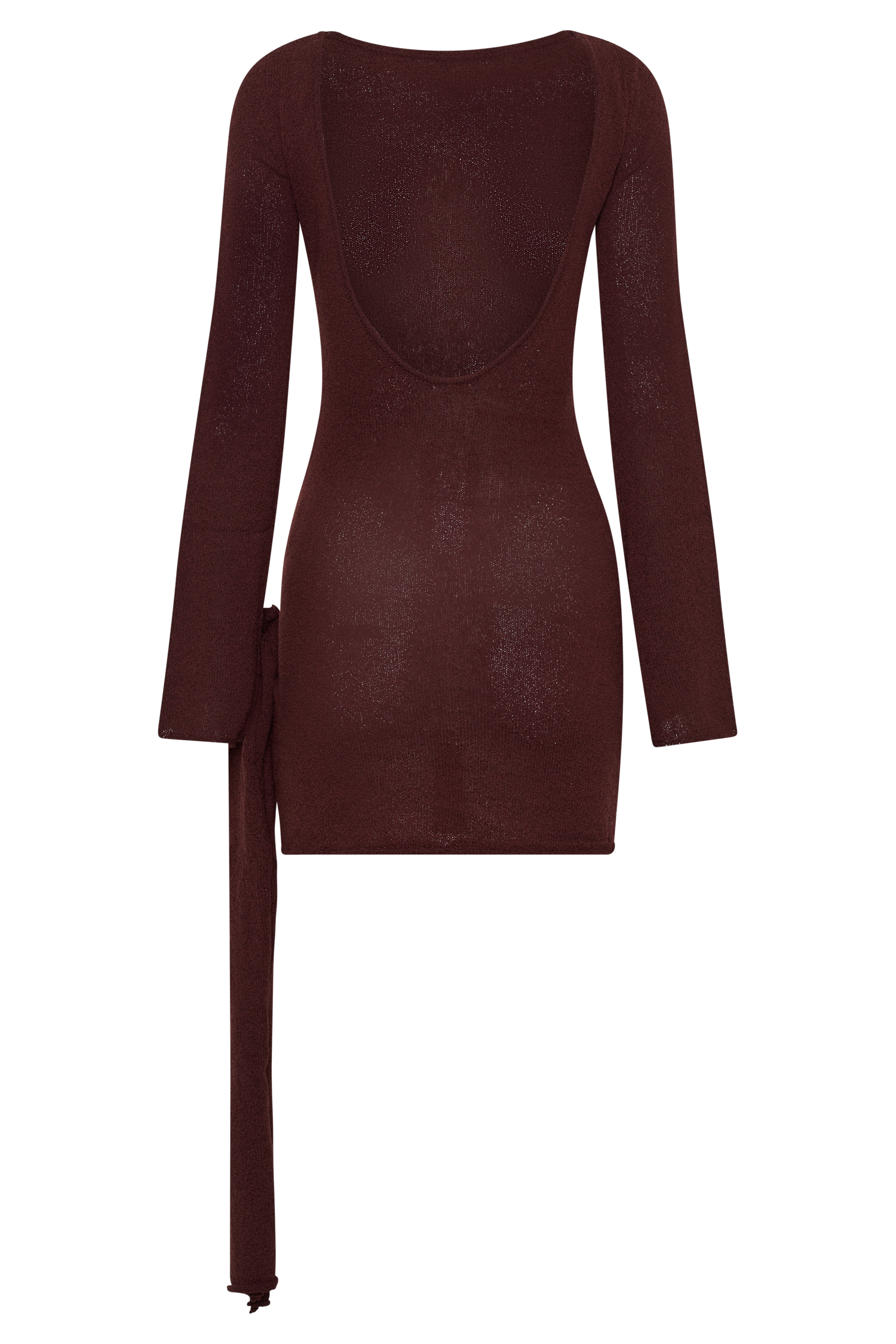 Liana Long Sleeve Knit Mini Dress - Plum、mySite、solidvoid