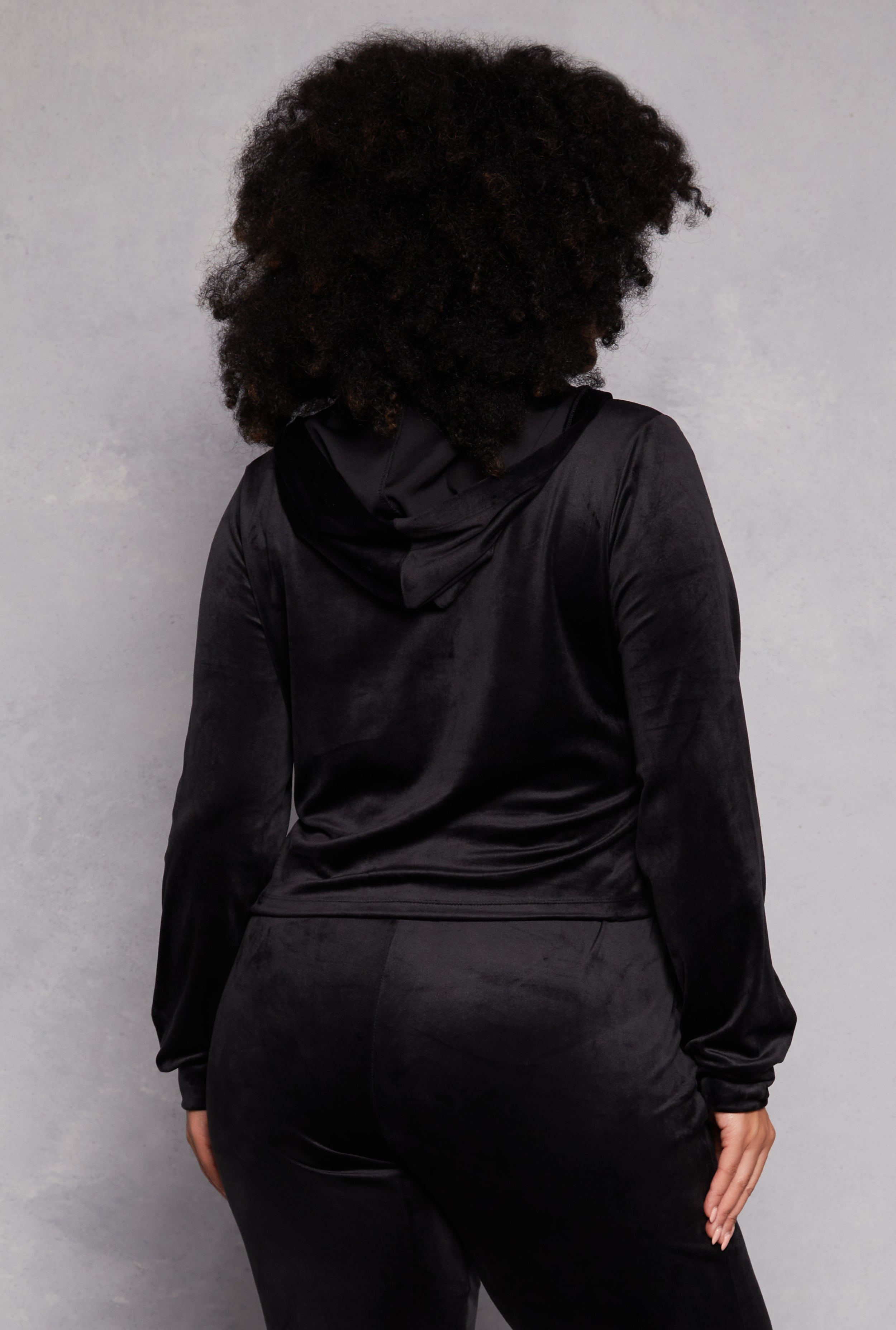 Plus Size Iris Velour Hooded Sweatshirt、mySite、camillekostekn