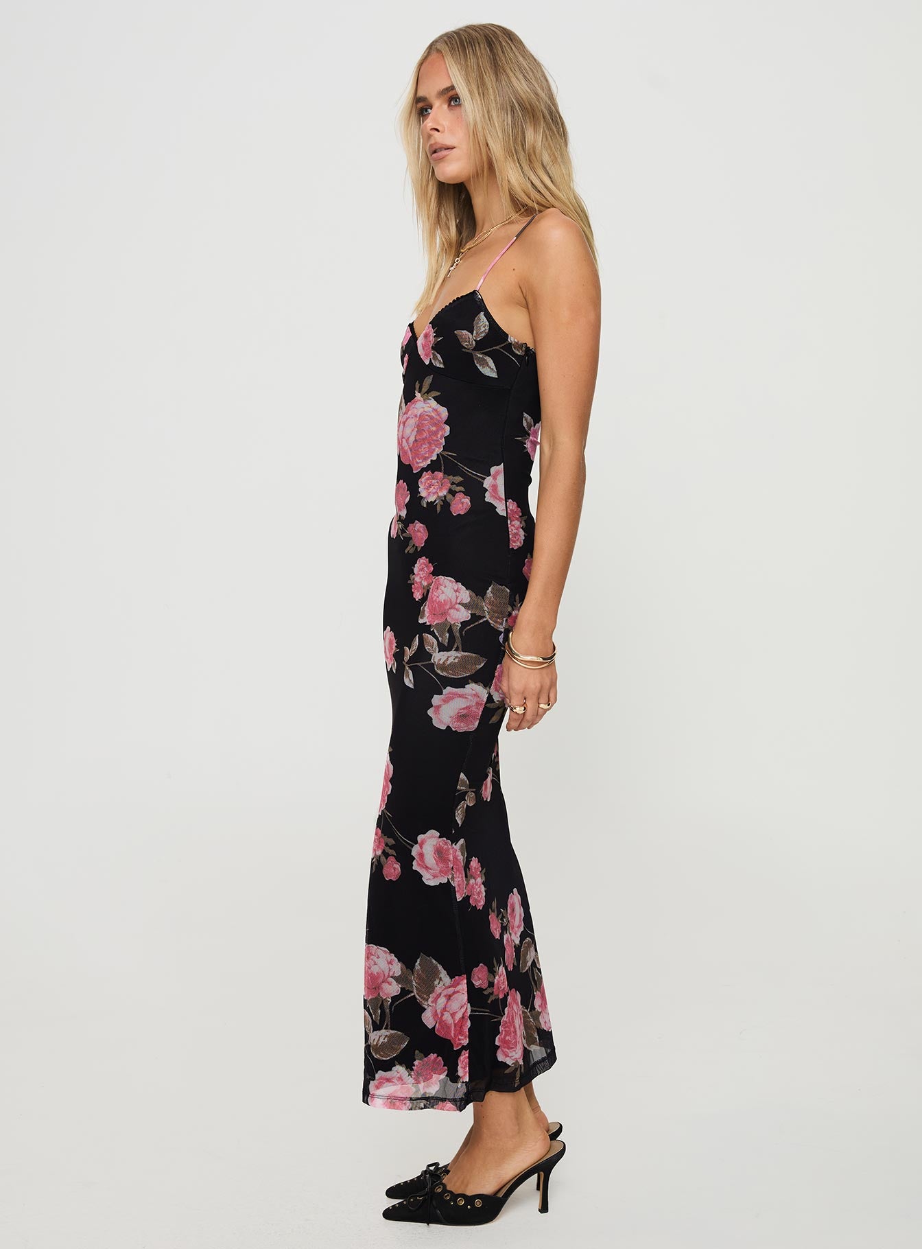 Manolis Maxi Dress Black / Floral、mySite、solidvoid