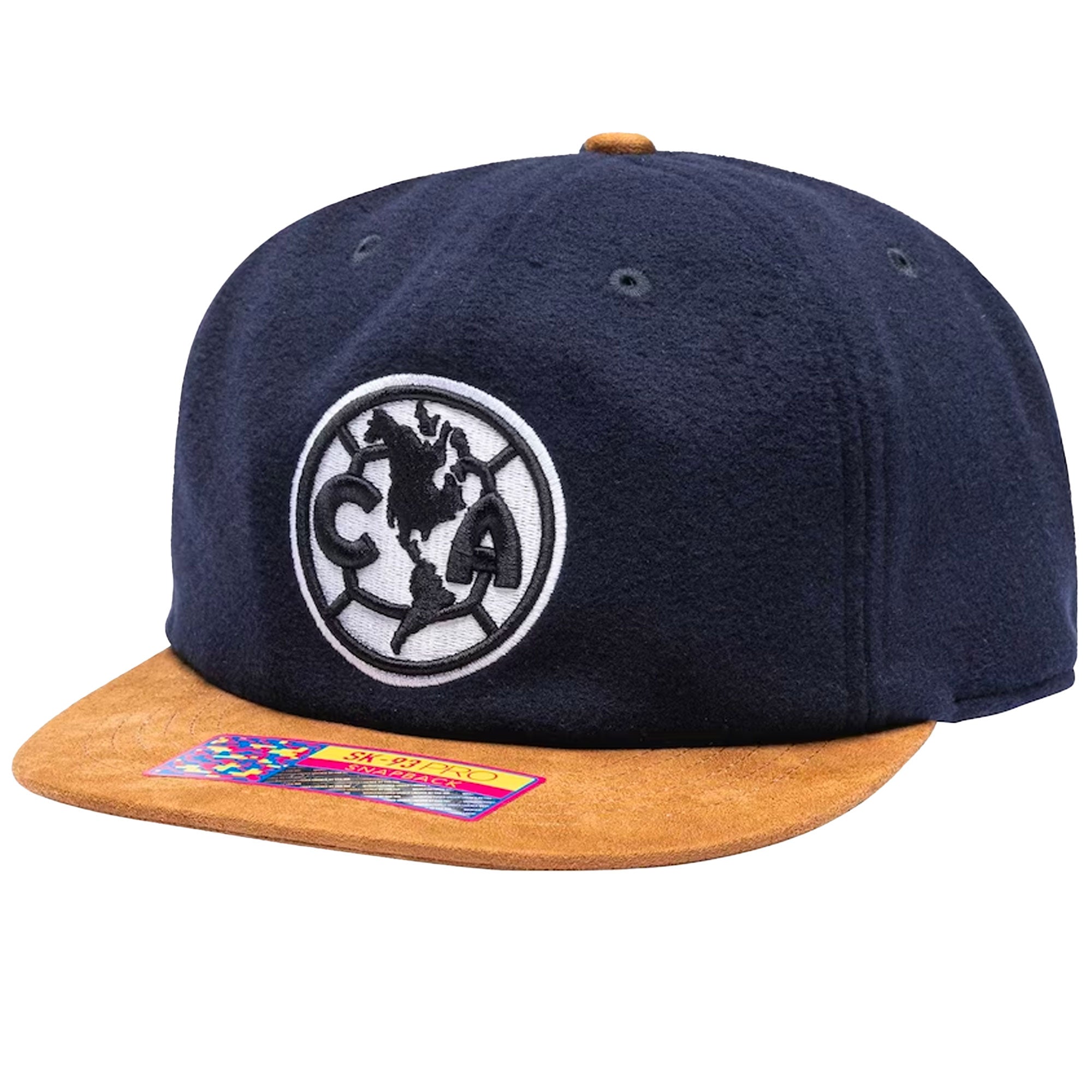 Fan Ink Club America Snapback Hat Navy/Brown、mySite、bottomscart