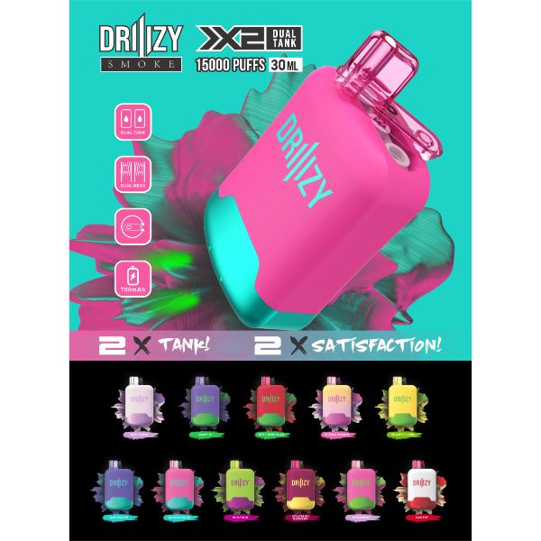 DRIIIZY Smoke 15000 Puffs 5% Dual Tank Disposable Vape 30mL、mySite、zt4zffjzw