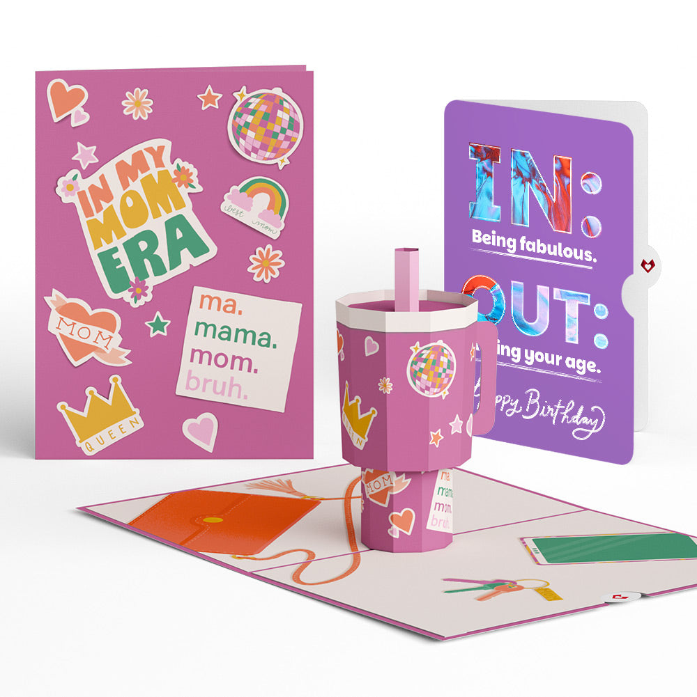 Mom Era Tumbler Birthday Pop-Up Card and IN & OUT Sentiment Set、mySite、solidvoid