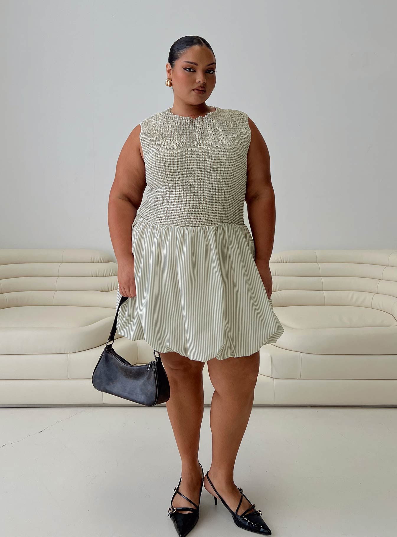 Narnie Mini Dress Sage Curve、mySite、solidvoid