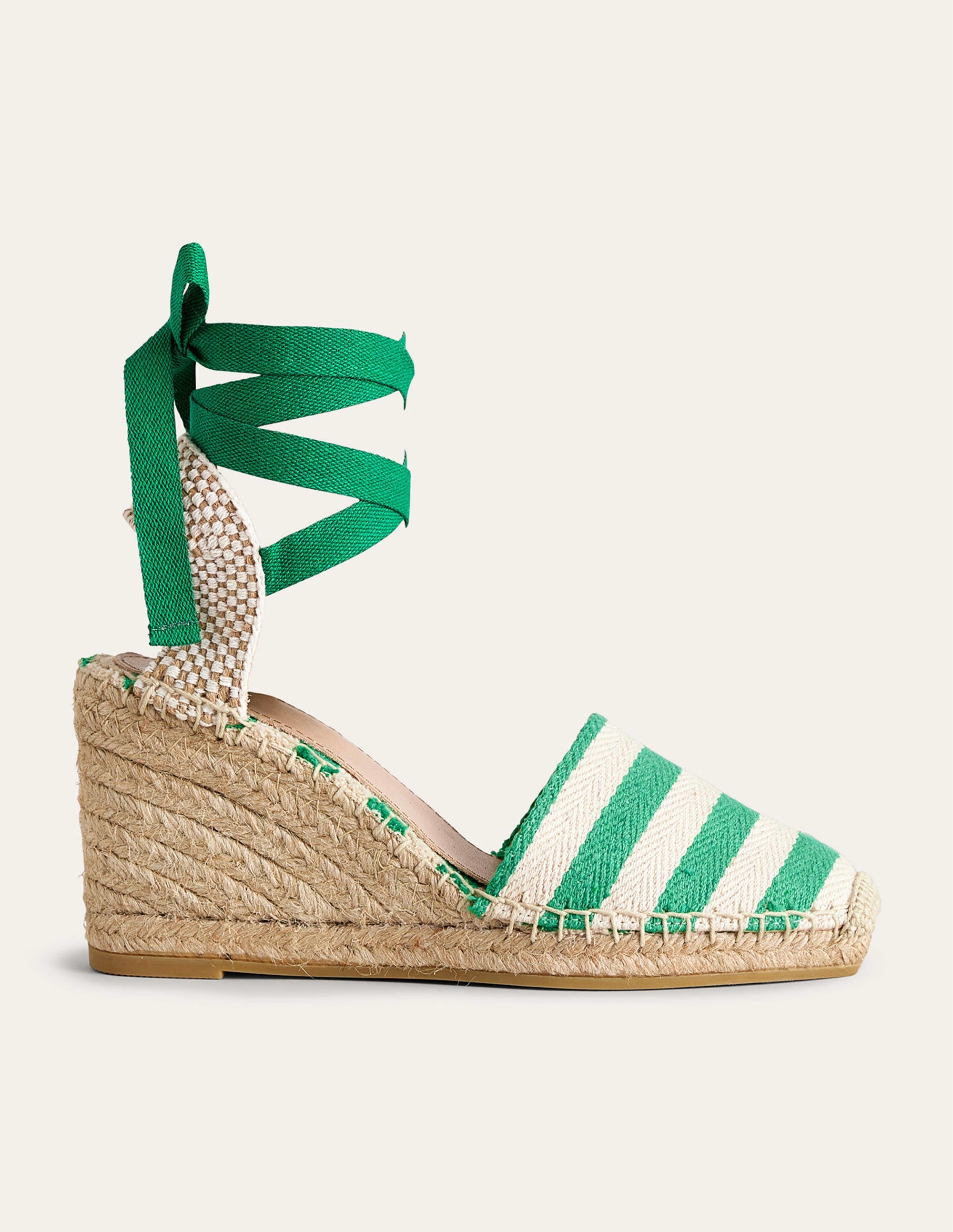  Esme Espadrille Wedges-Green Stripe、mySite、ashleygrahame