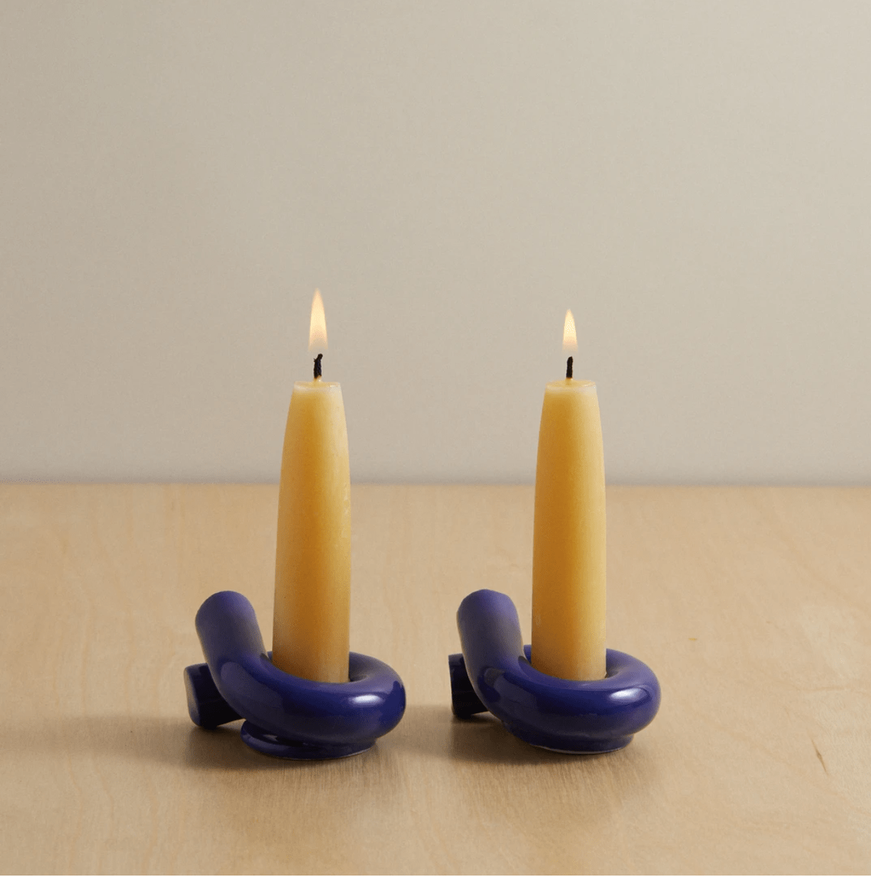 Judaica Standard Time x Debbie Carlos Shabbat Candlesticks - Cobalt、mySite、topwebapps