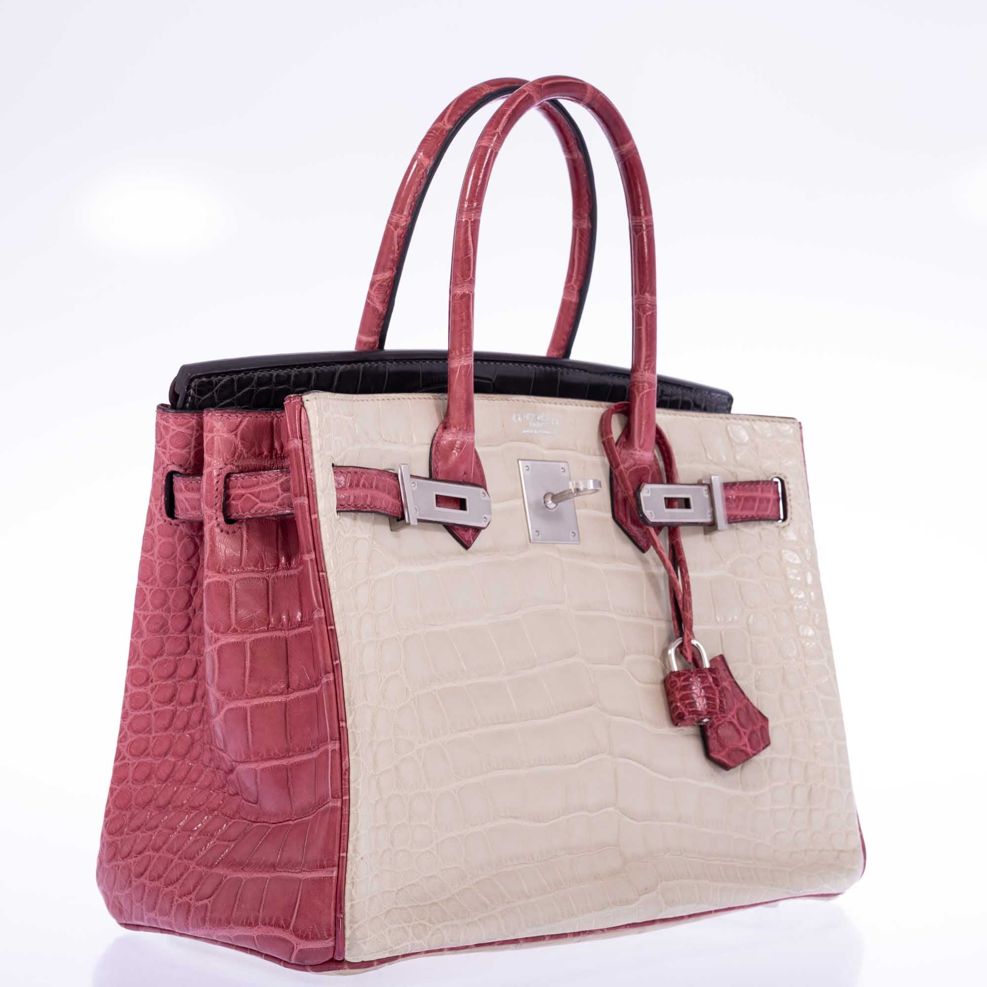 Hermès Birkin 30 HSS Tri-Color Beton, Gray Paris, Boise de Rose Alligator Brushed Palladium Hardware、mySite、garminoutage.com