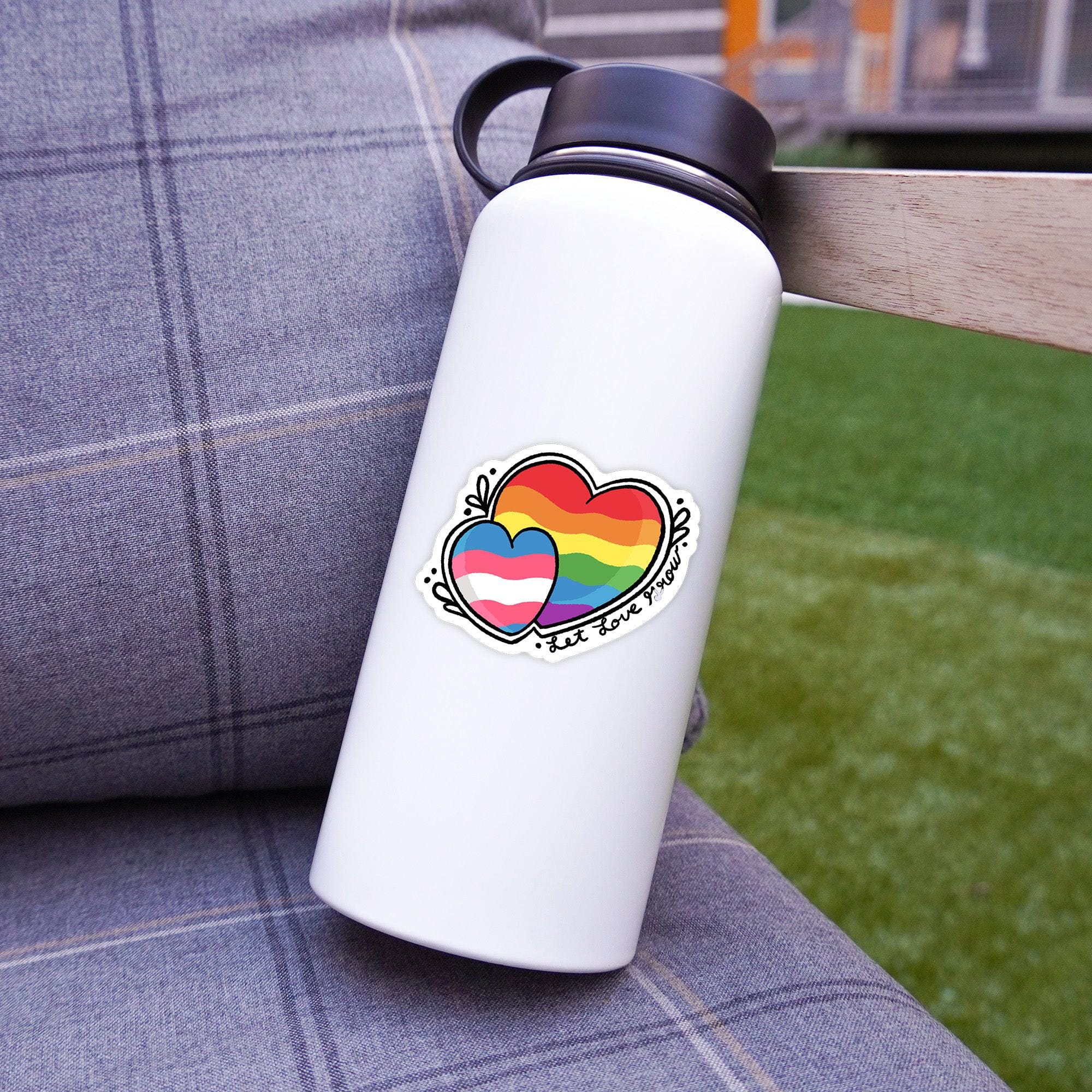 Let Love Grow Rainbow and Trans Heart Sticker、mySite、elrpsem3k