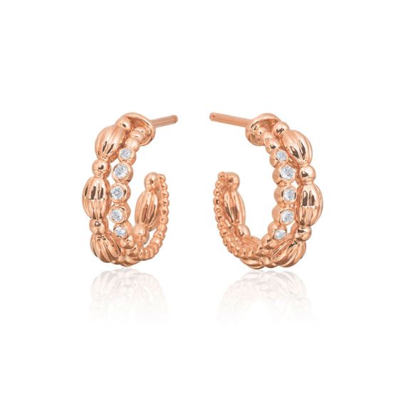 Gumuchian Nutmeg 18k Gold Small Diamond Double Hoop Earrings、mySite、hinf8tx79