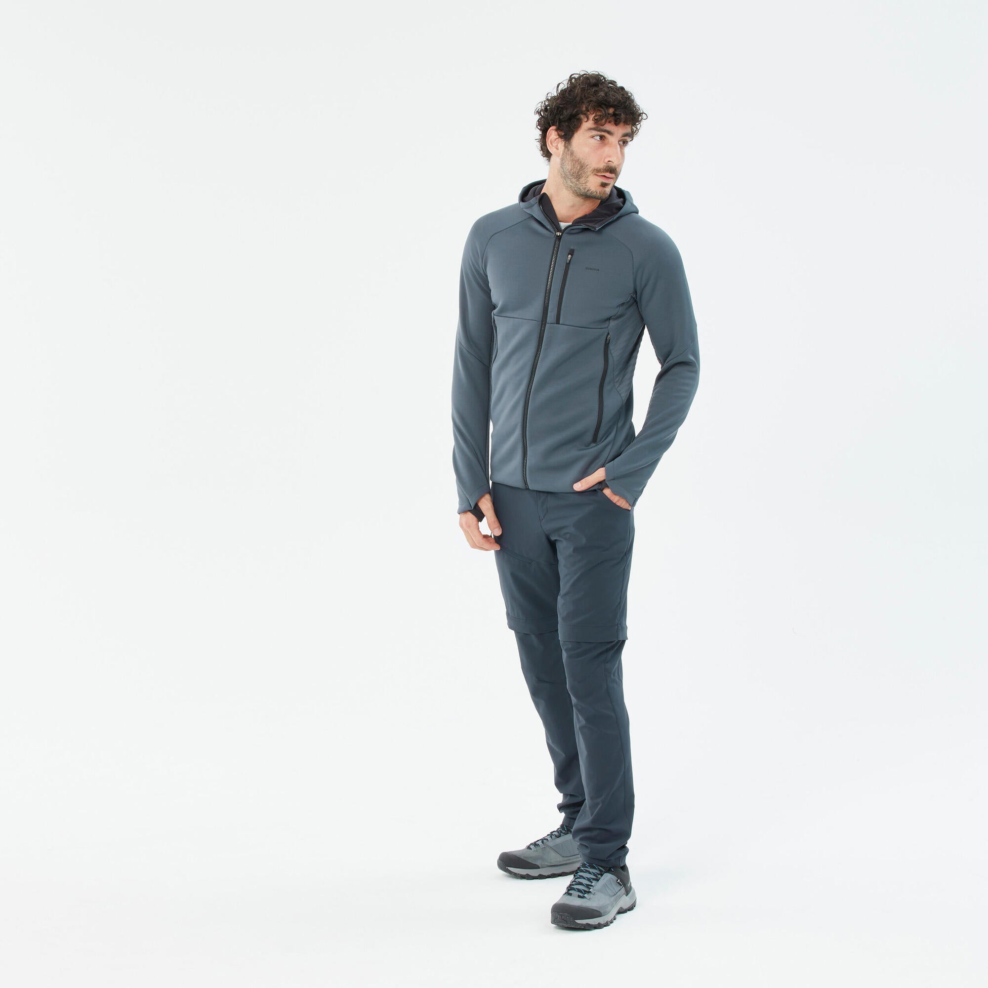 Quechua Men's MH520 Hood Hiking Fleece Jacket