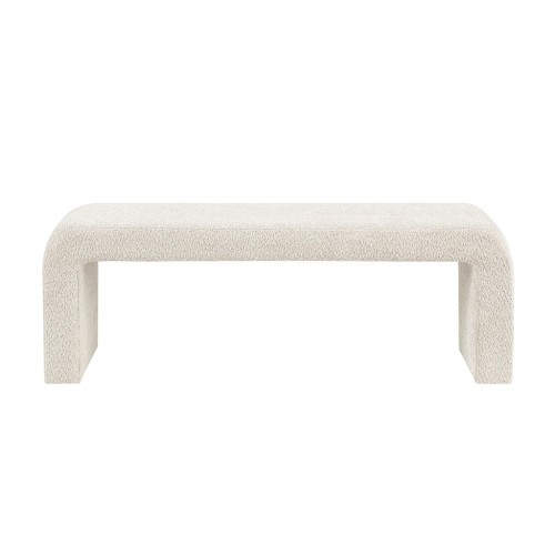 Boucle Waterfall Bench Cream 52"W、、eastwooduniform