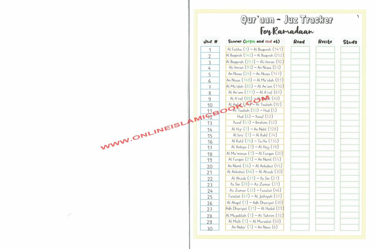 My Ramadan Workbook By Umm Zakariyya、mySite、topwebapps