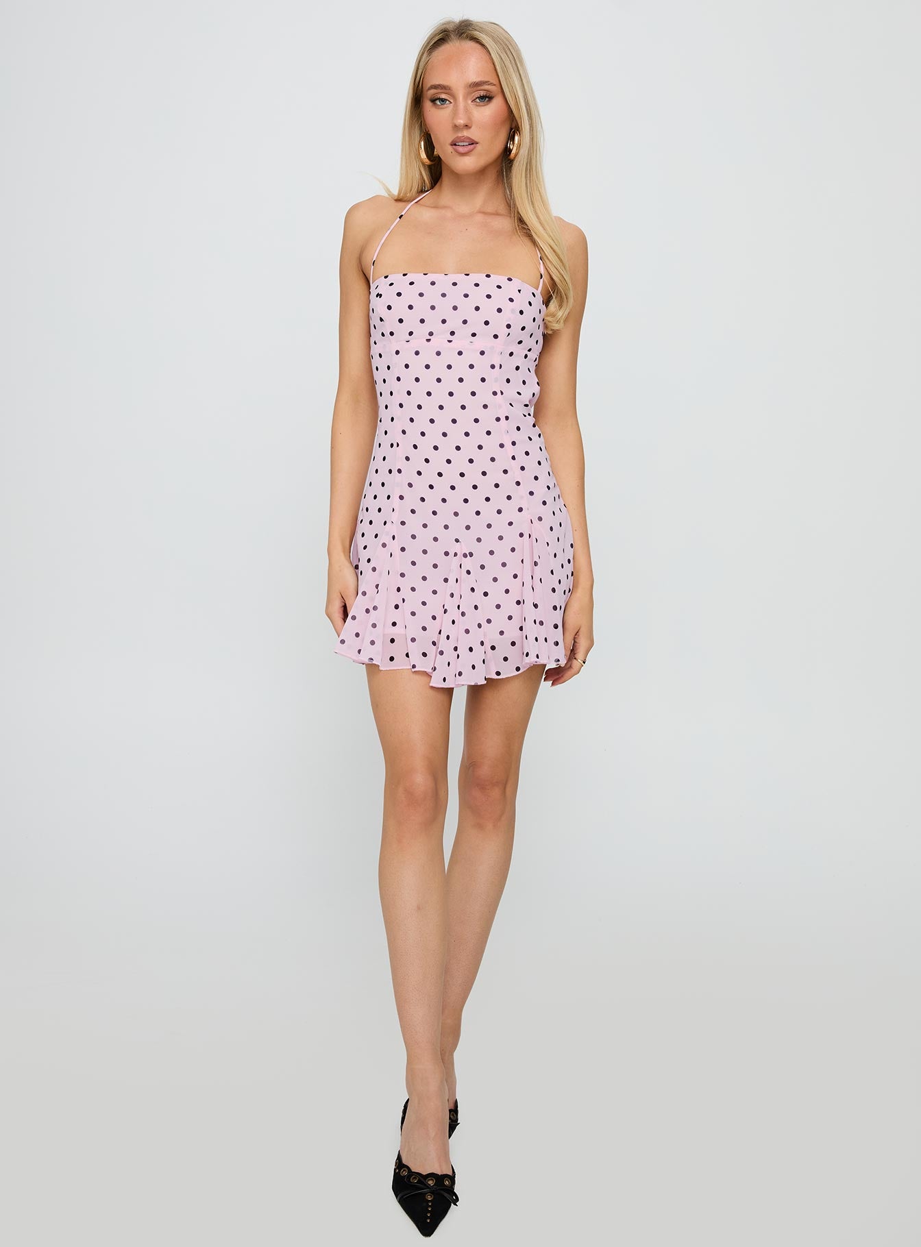 Delamere Mini Dress Pink / Black Polka、mySite、solidvoid