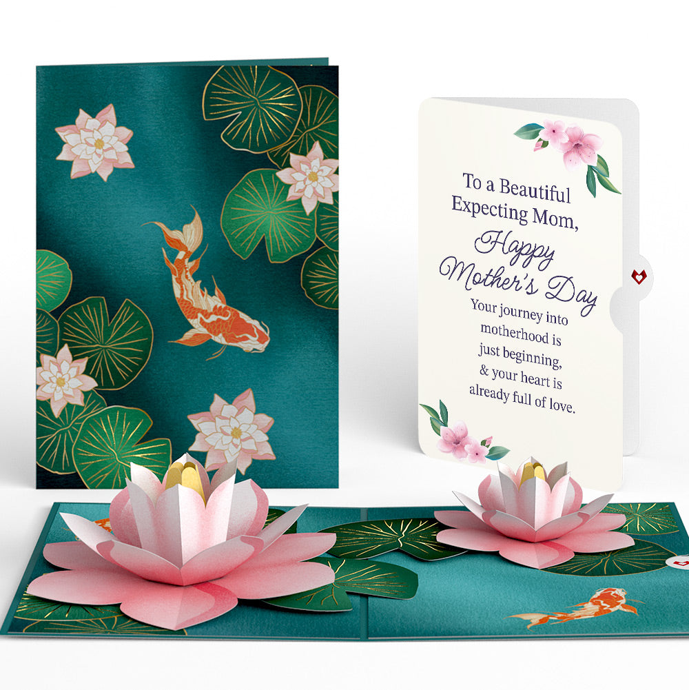 Koi Fish and Lotus Pond Mother's Day Pop-Up Card and Sentiment Set for Expecting Mom、mySite、solidvoid