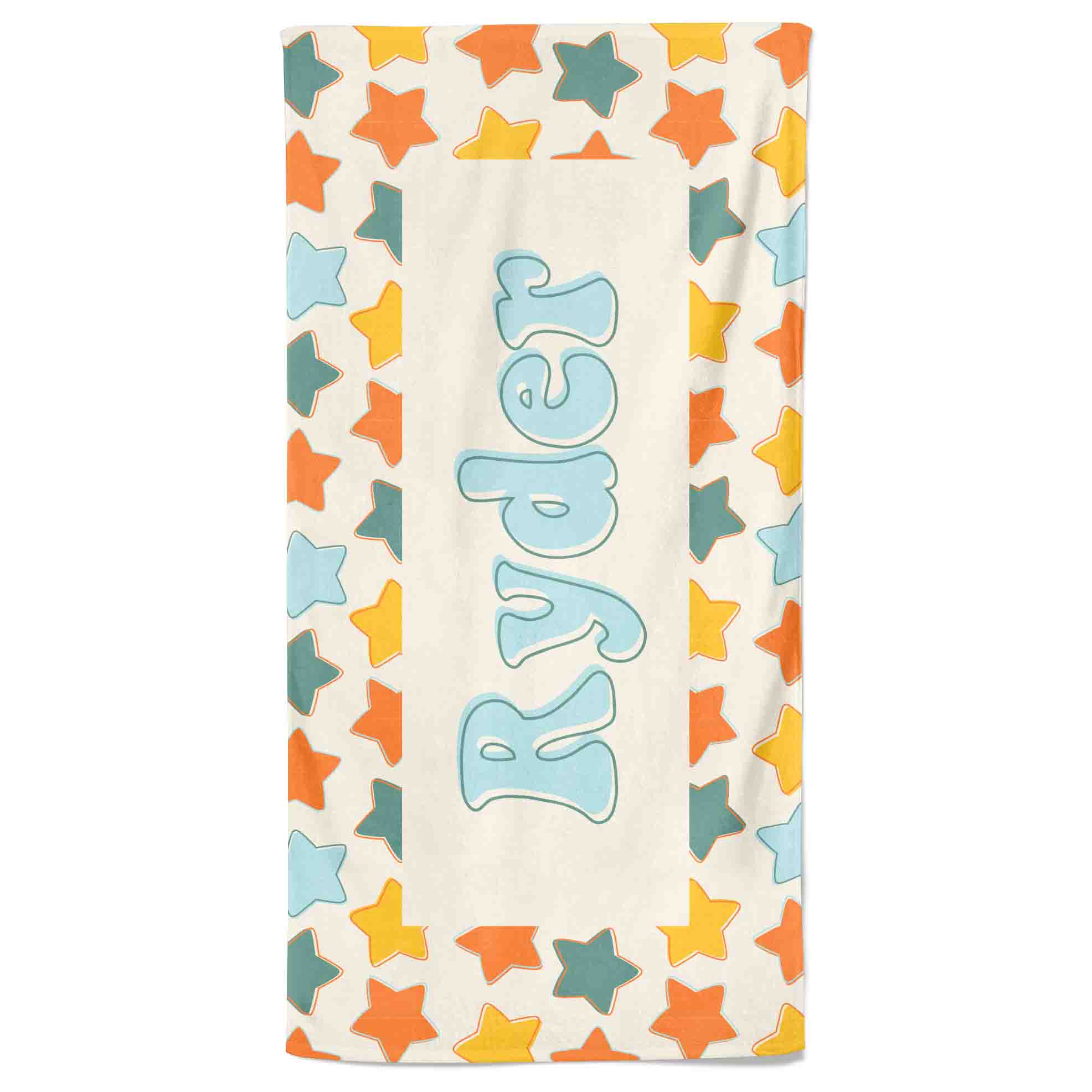  Retro Stars Personalized Kids Beach Towel、mySite、layawaytickets