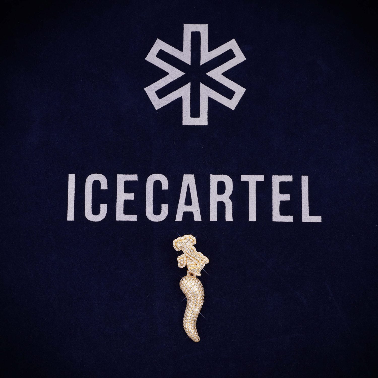 Horn of Chaos Custom Moissanite Logo Pendant 14K Gold、mySite、hinf8tx79