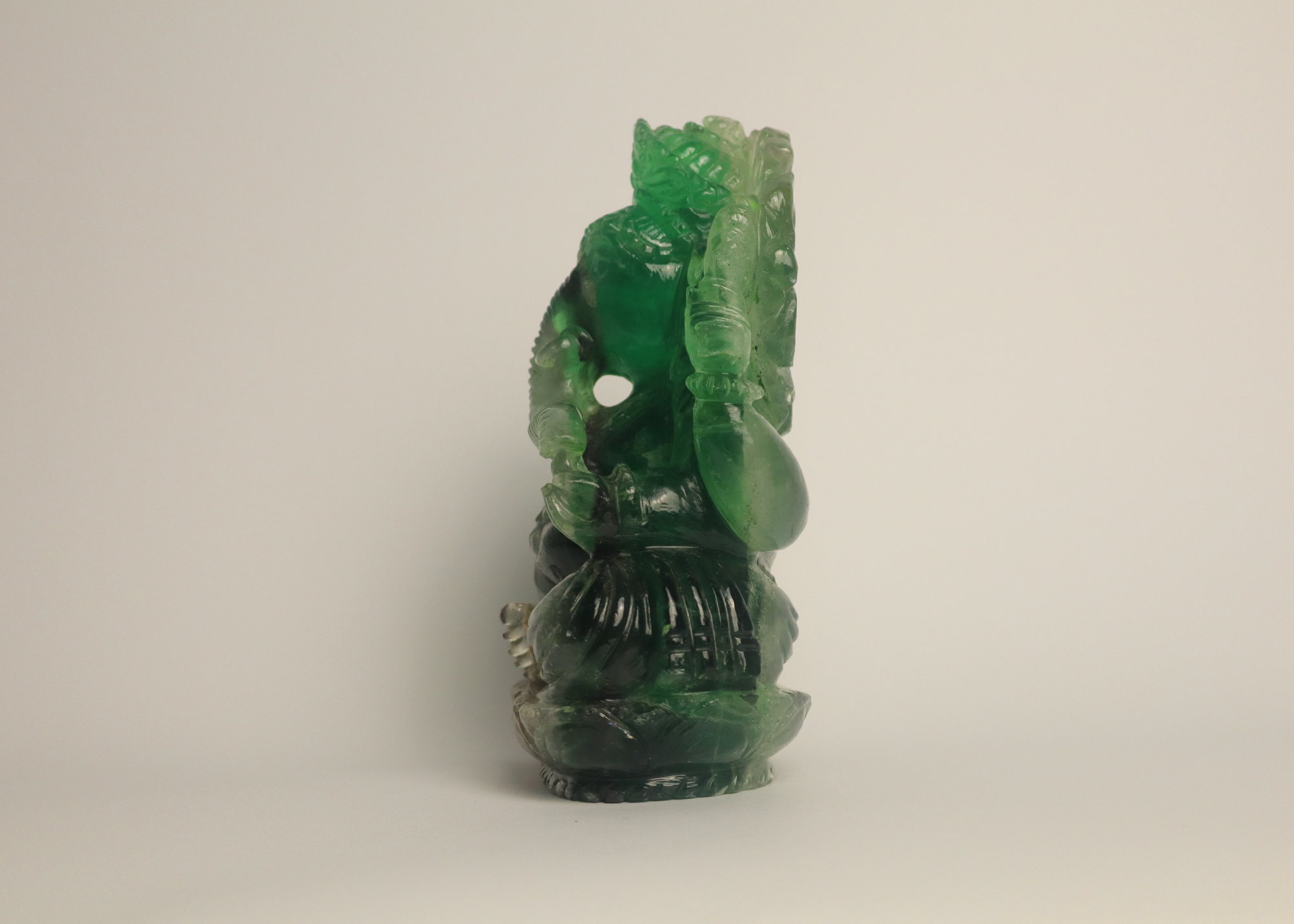 Ganesha Statue - Green Fluorite (16cm)、mySite、topwebapps