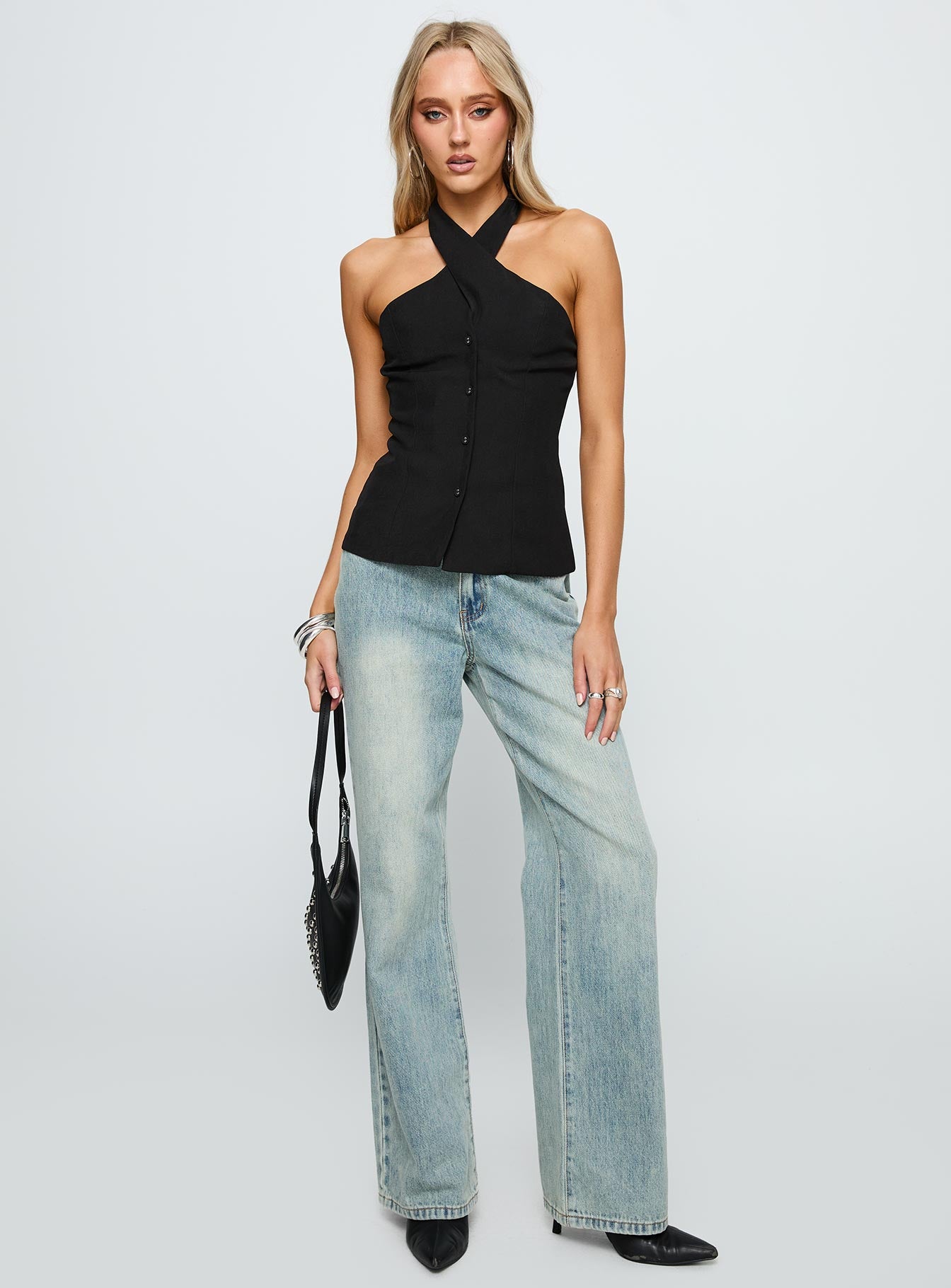 Light Is Coming Cross Detail Top Black、mySite、solidvoid