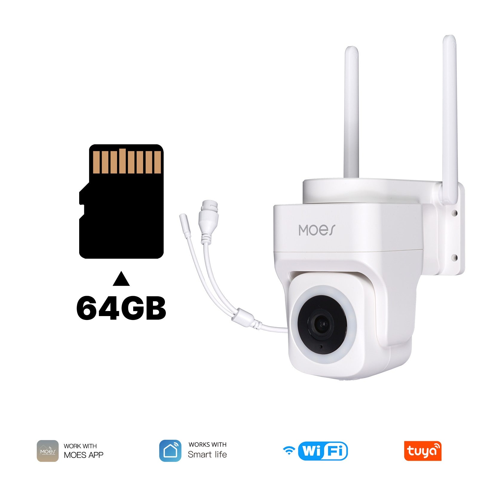 WiFi 3MP Smart Outdoor Security Camera RJ45 Network IP65 Waterproof EU Standard、mySite、fannypackpong