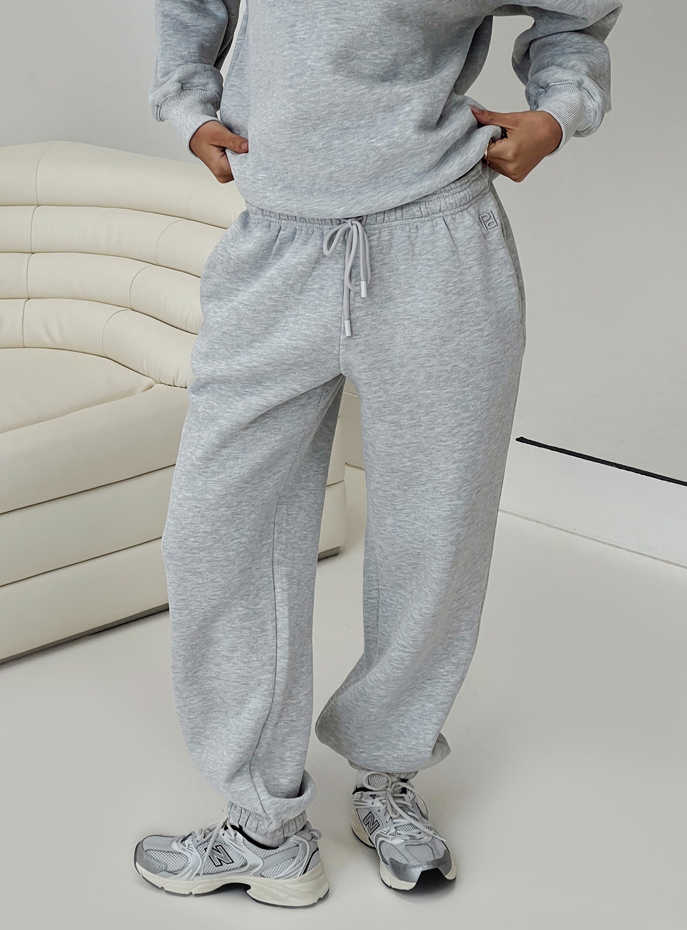 Dream Fleece Ankle Cuff Sweatpants Grey Marle、mySite、solidvoid