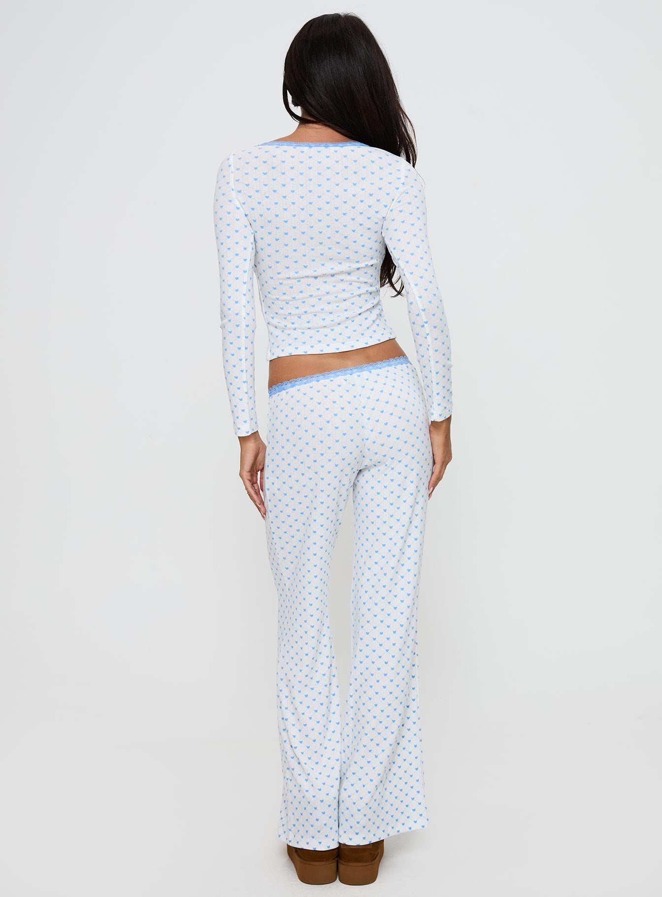 Whimsie Pointelle Sleep Pants Blue / White、mySite、solidvoid