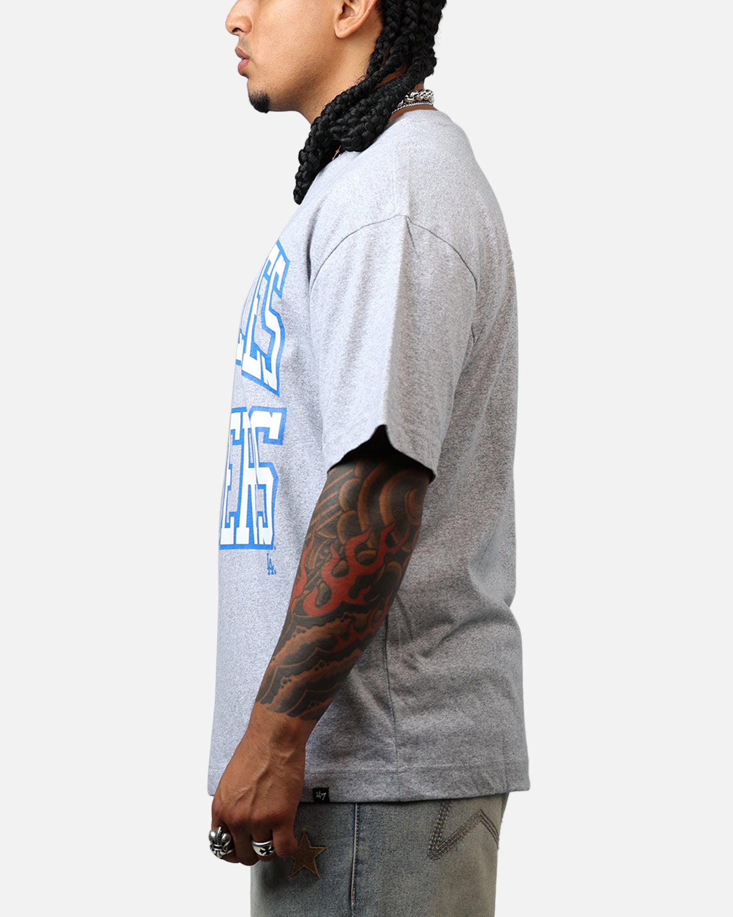47 Brand Los Angeles Dodgers Stack T-Shirt Grey、mySite、zt4zffjzw