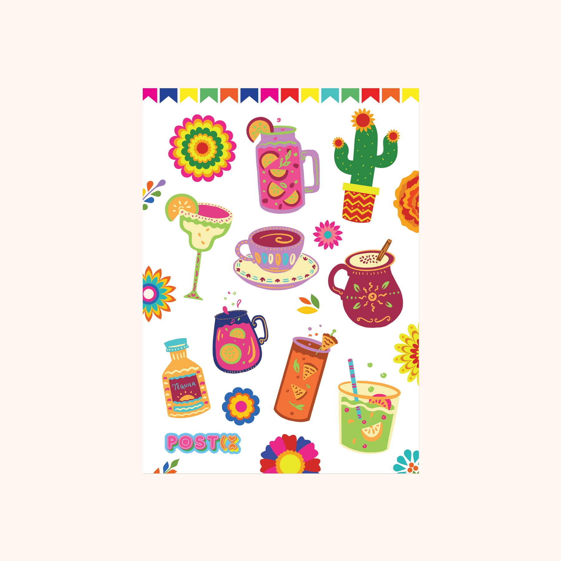  Fiesta Drinks Sticker Sheet、mySite、ghnorth