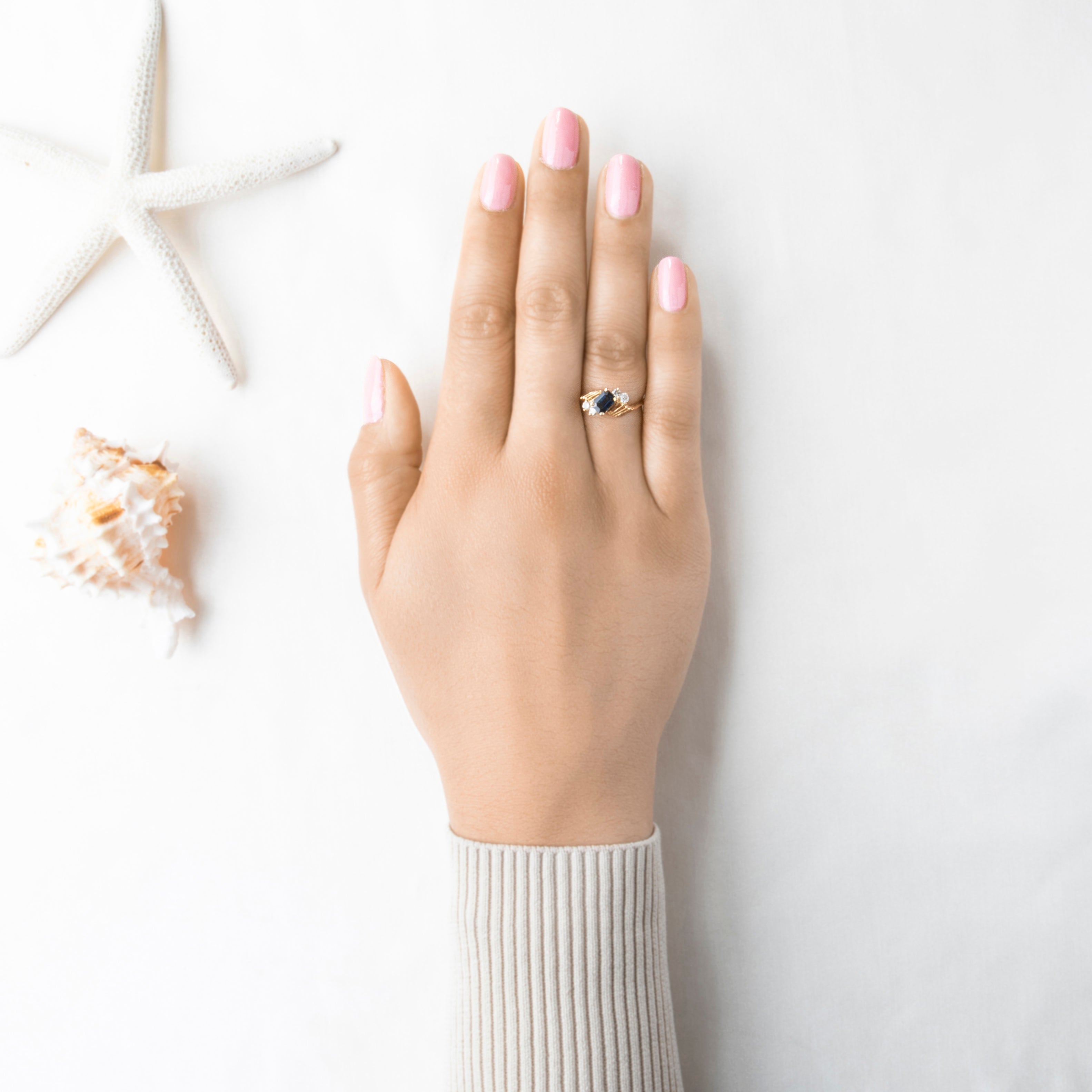 Vintage 14k Yellow Gold .7ct Blue Sapphire Diamond Architectural Ring 7.75、mySite、hinf8tx79