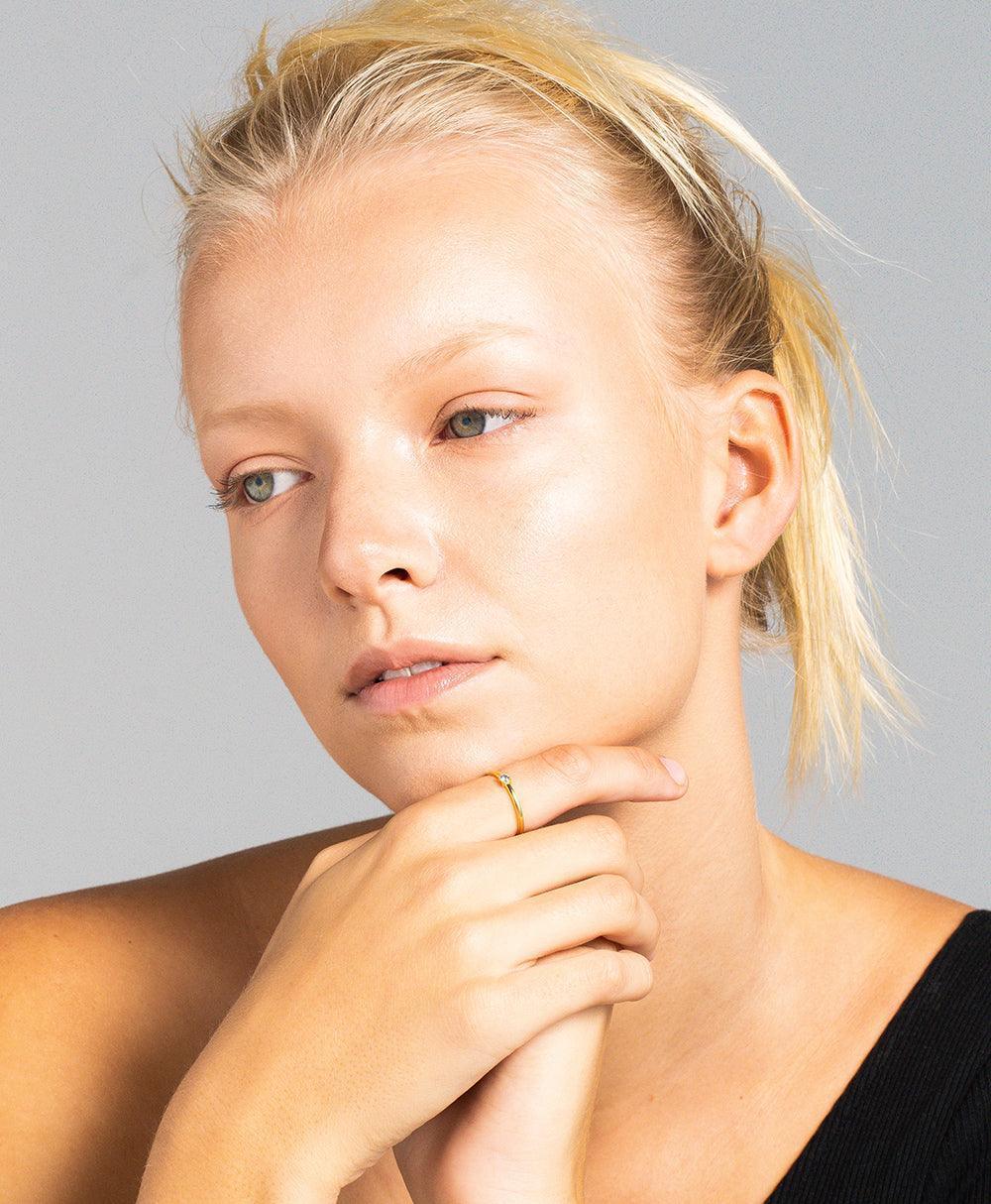  Rosa Ring Blue 18ct Gold Plated