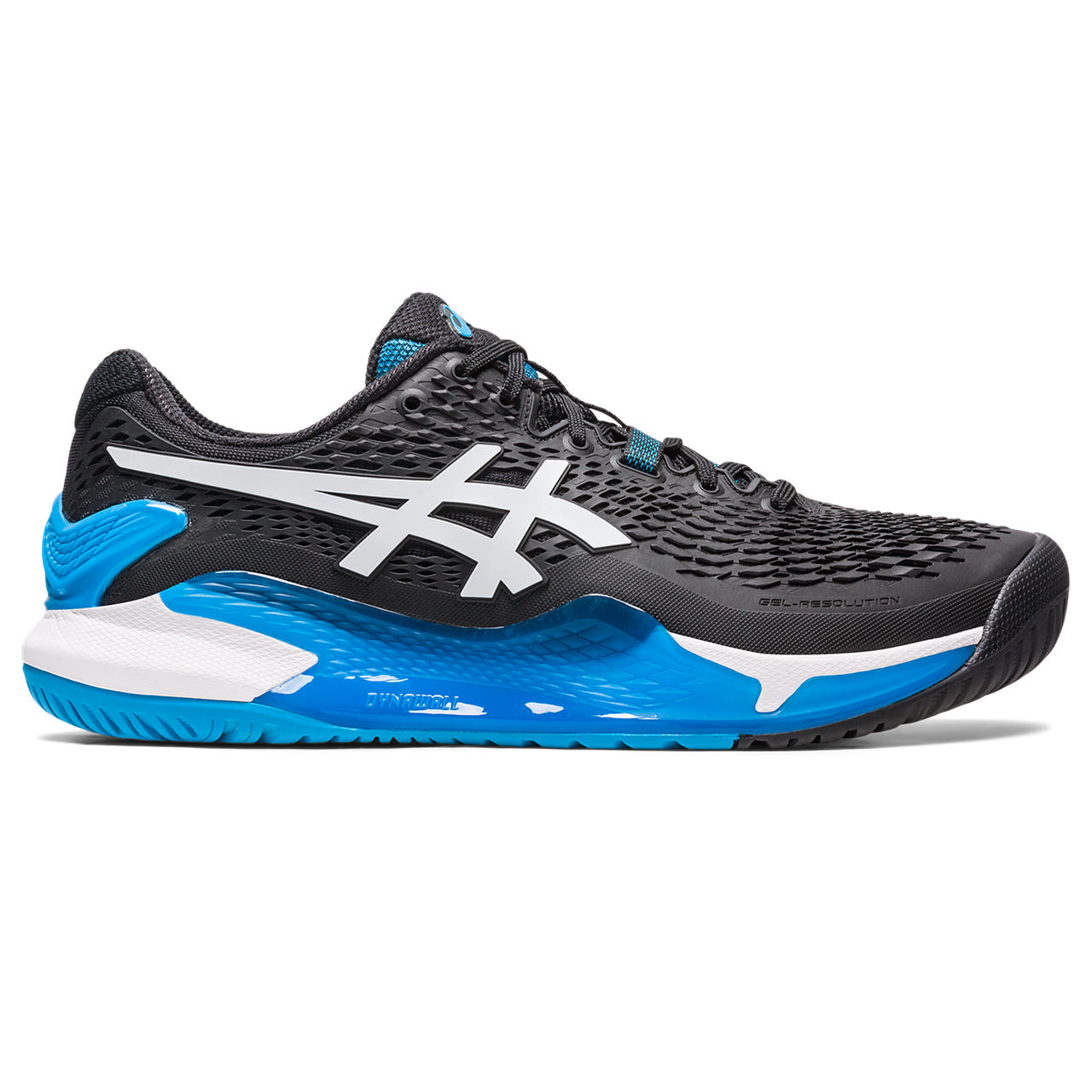 Asics Gel Resolution 9 Men's Tennis Shoe (Black/Blue)
