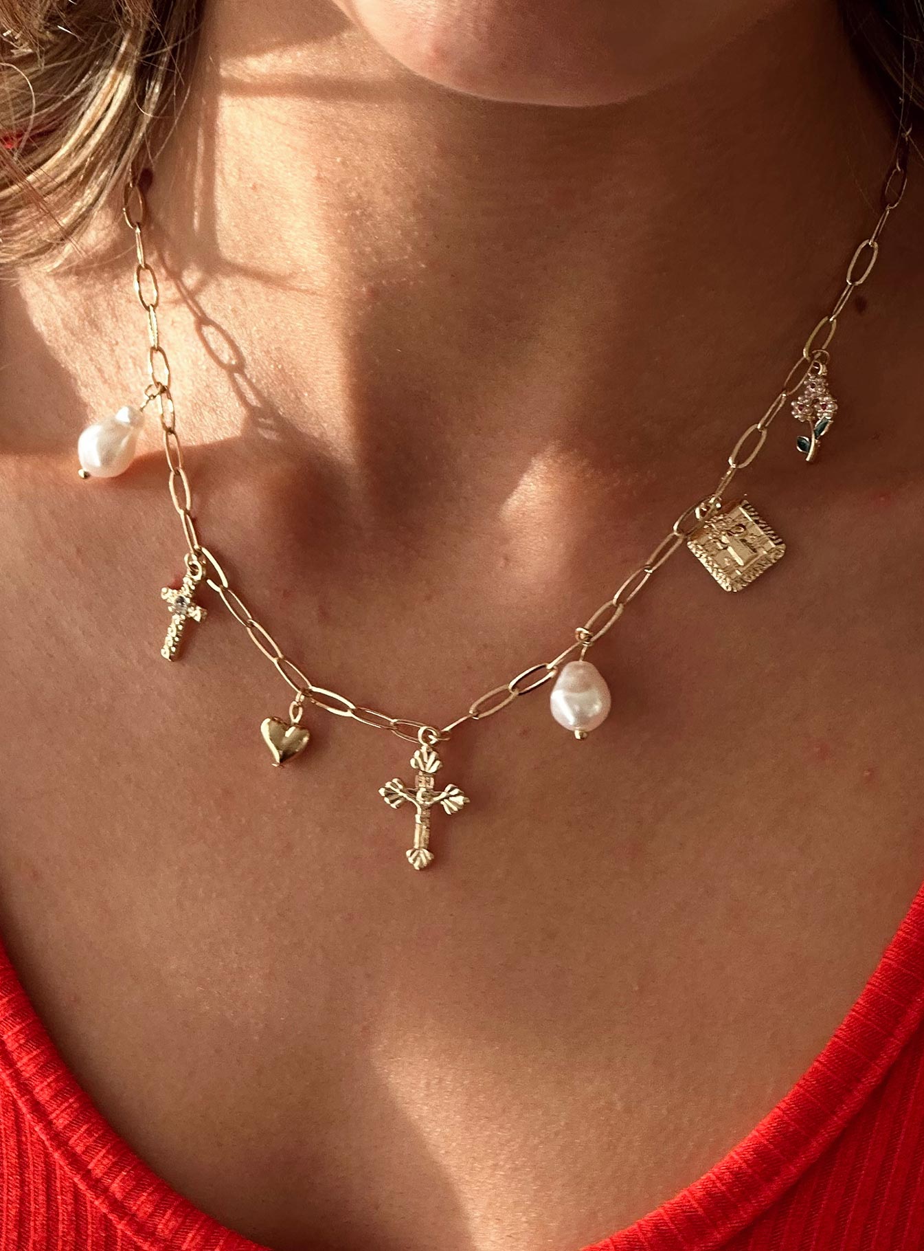 Super Trouper Charm Necklace Gold、mySite、solidvoid