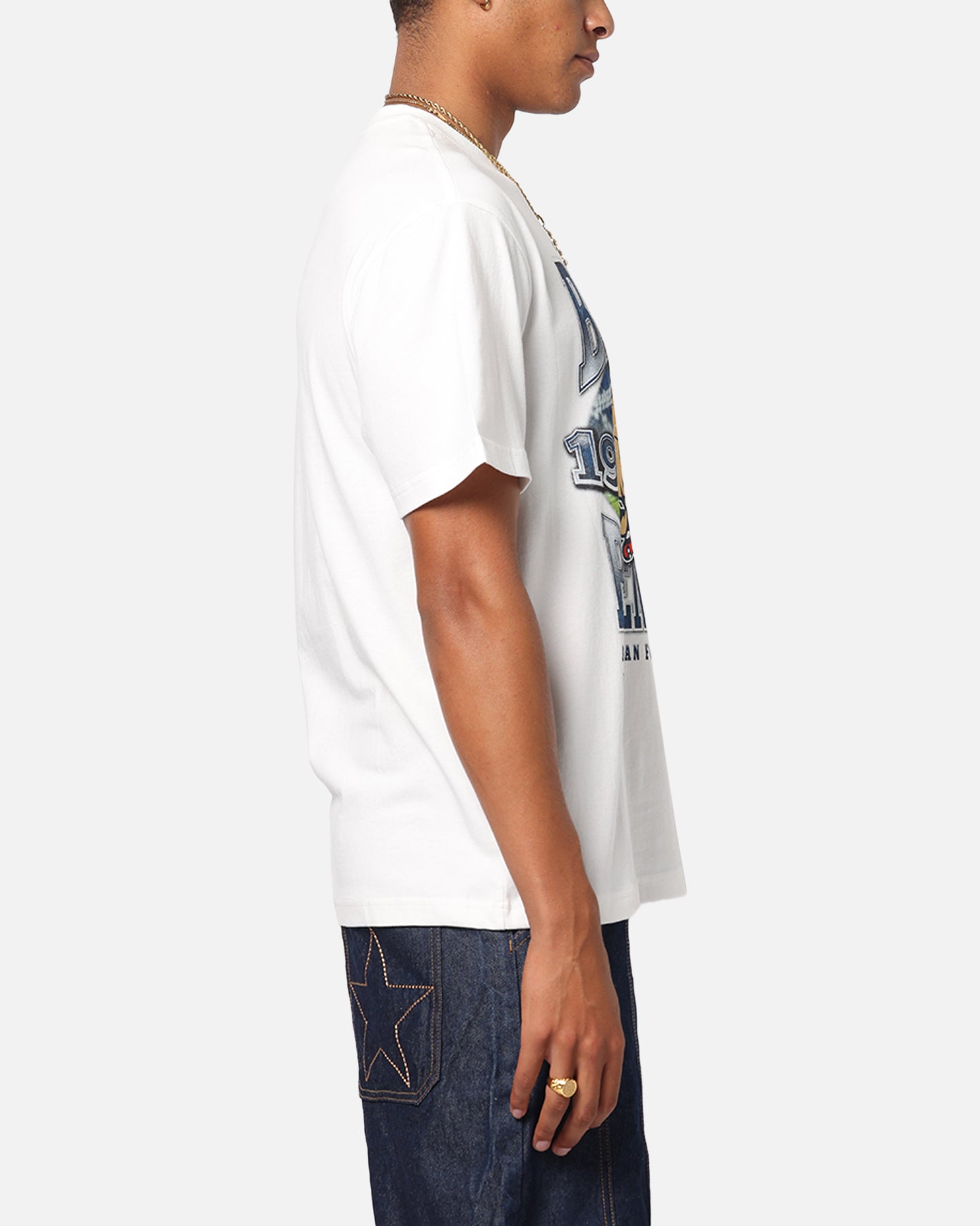 Mitchell & Ness Carlton Blues Mascot T-Shirt Vintage White、mySite、zt4zffjzw