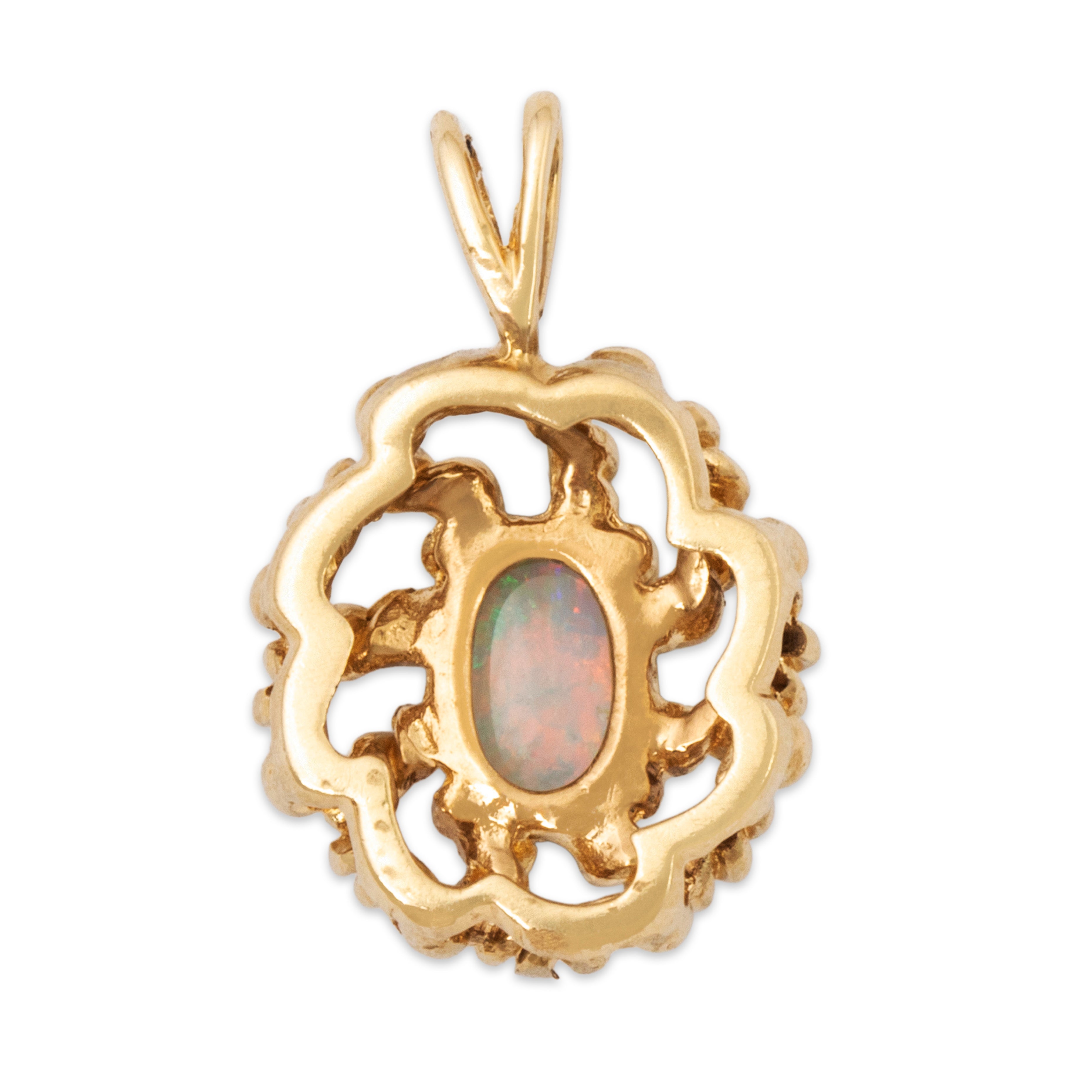 Vintage 10k Yellow Gold Opal Rope Cable Pendant、mySite、hinf8tx79