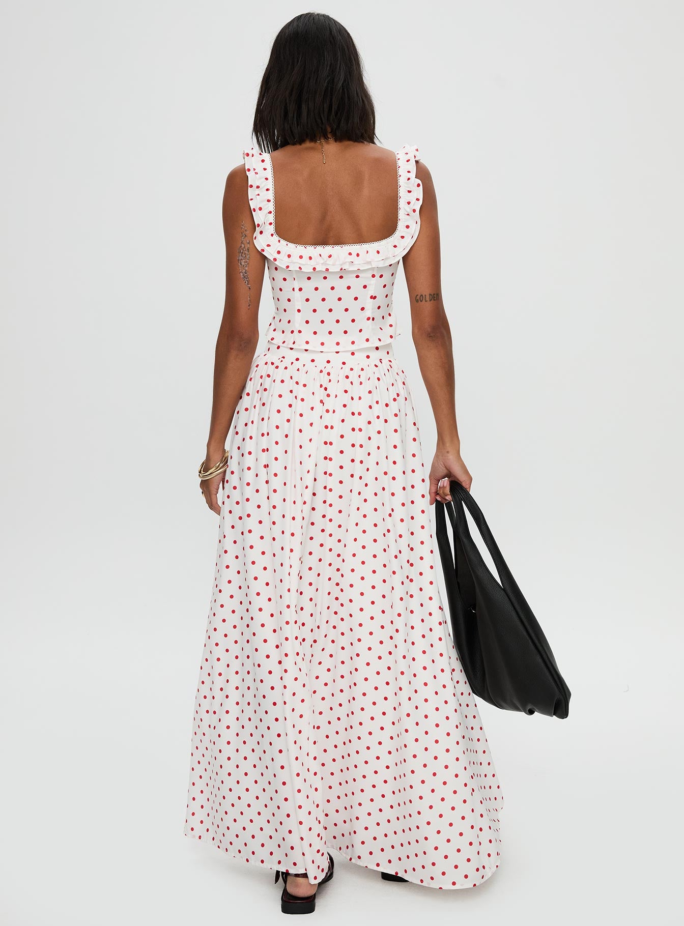 Valerio Maxi Skirt White / Red、mySite、solidvoid