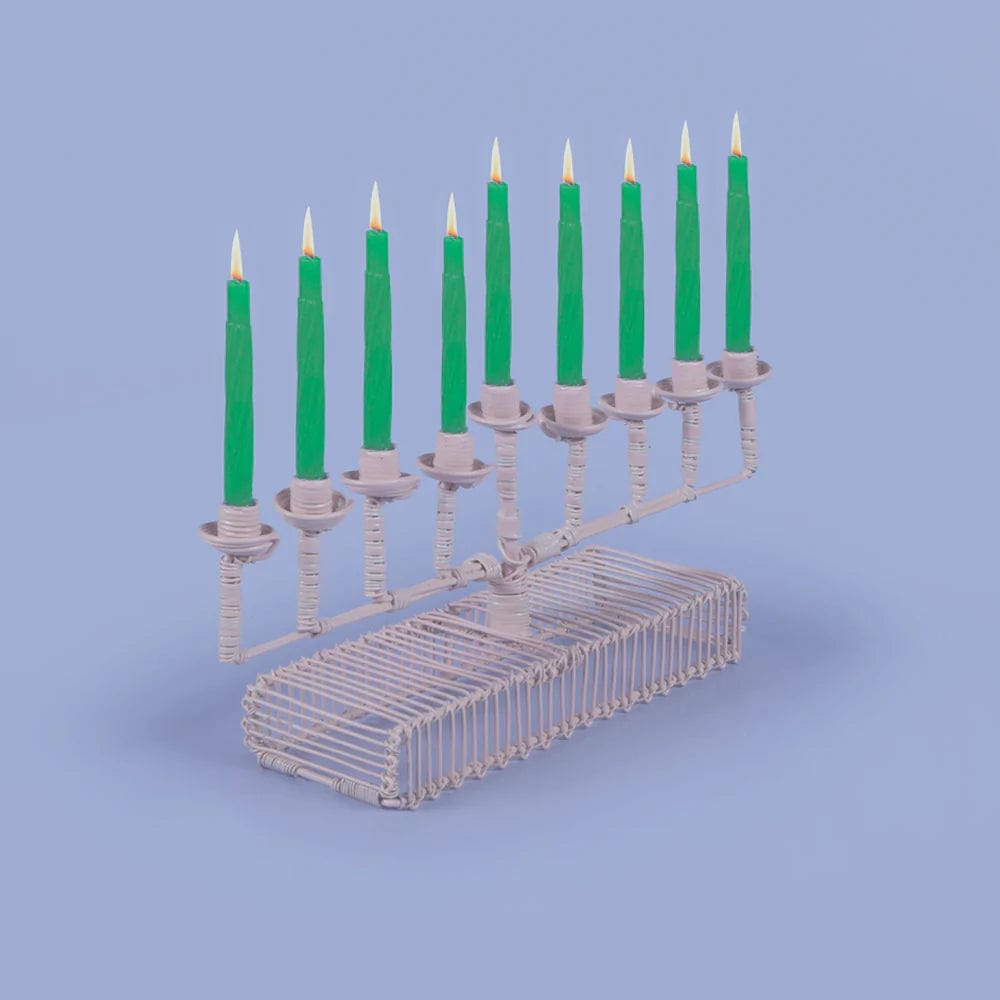 Handcrafted African Square Arm Menorah - Coral、mySite、topwebapps