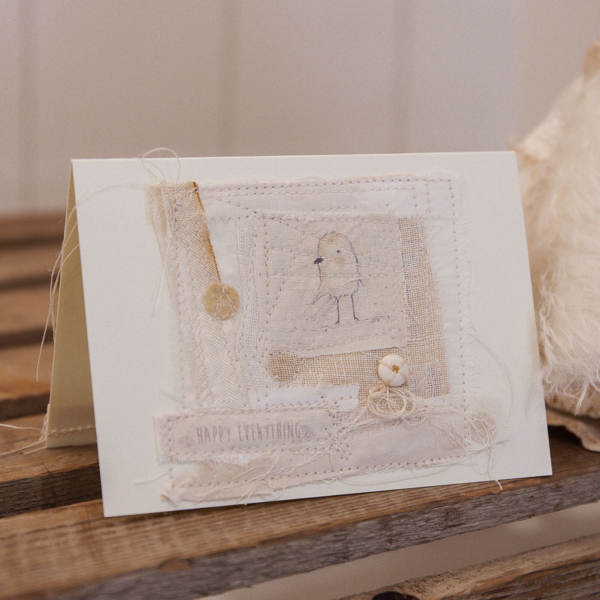 RETIRED - Hutch Studio - Miss Lovey Love Note - Hand-Crafted Curly Mohair Cream Bunny、mySite、g9winljtr