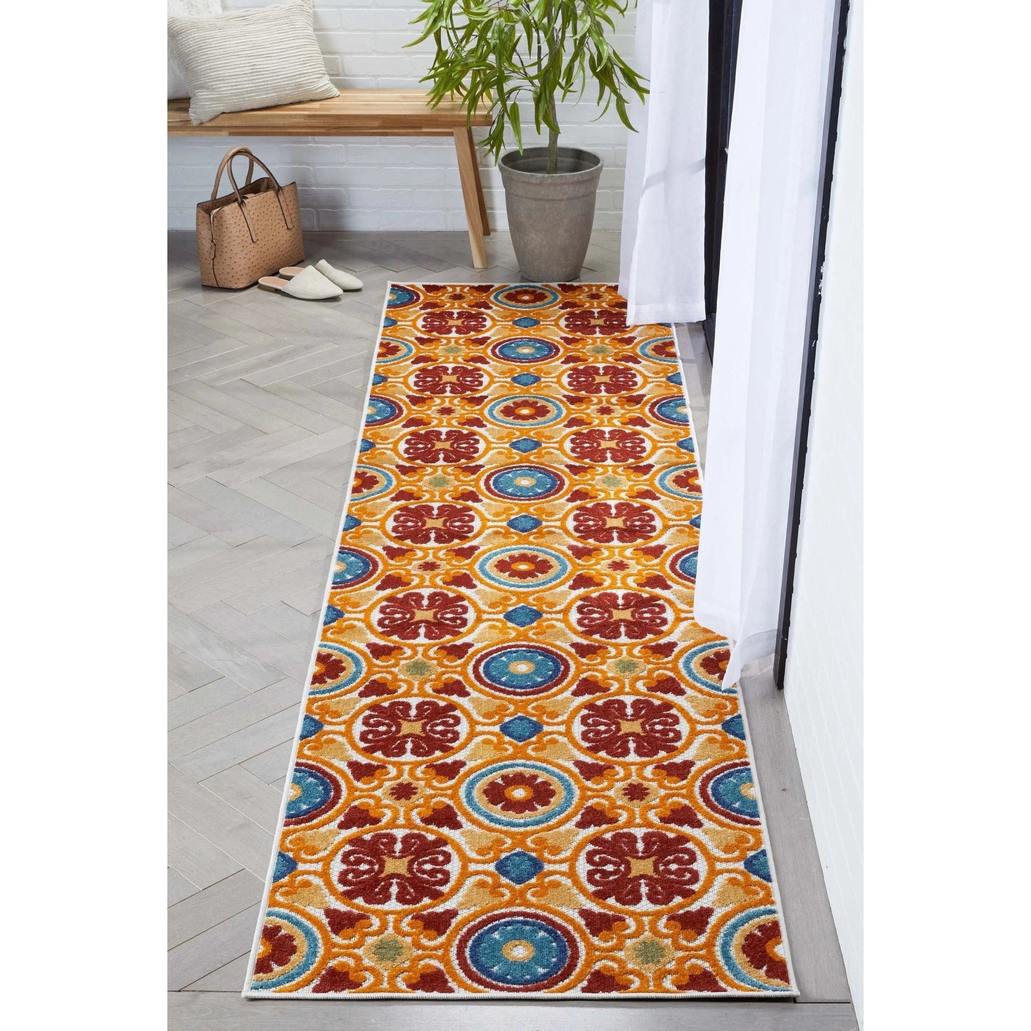 Audun Modern Geometric Indoor/Outdoor Red High-Low Rug、mySite、gigharbornorthrealestate