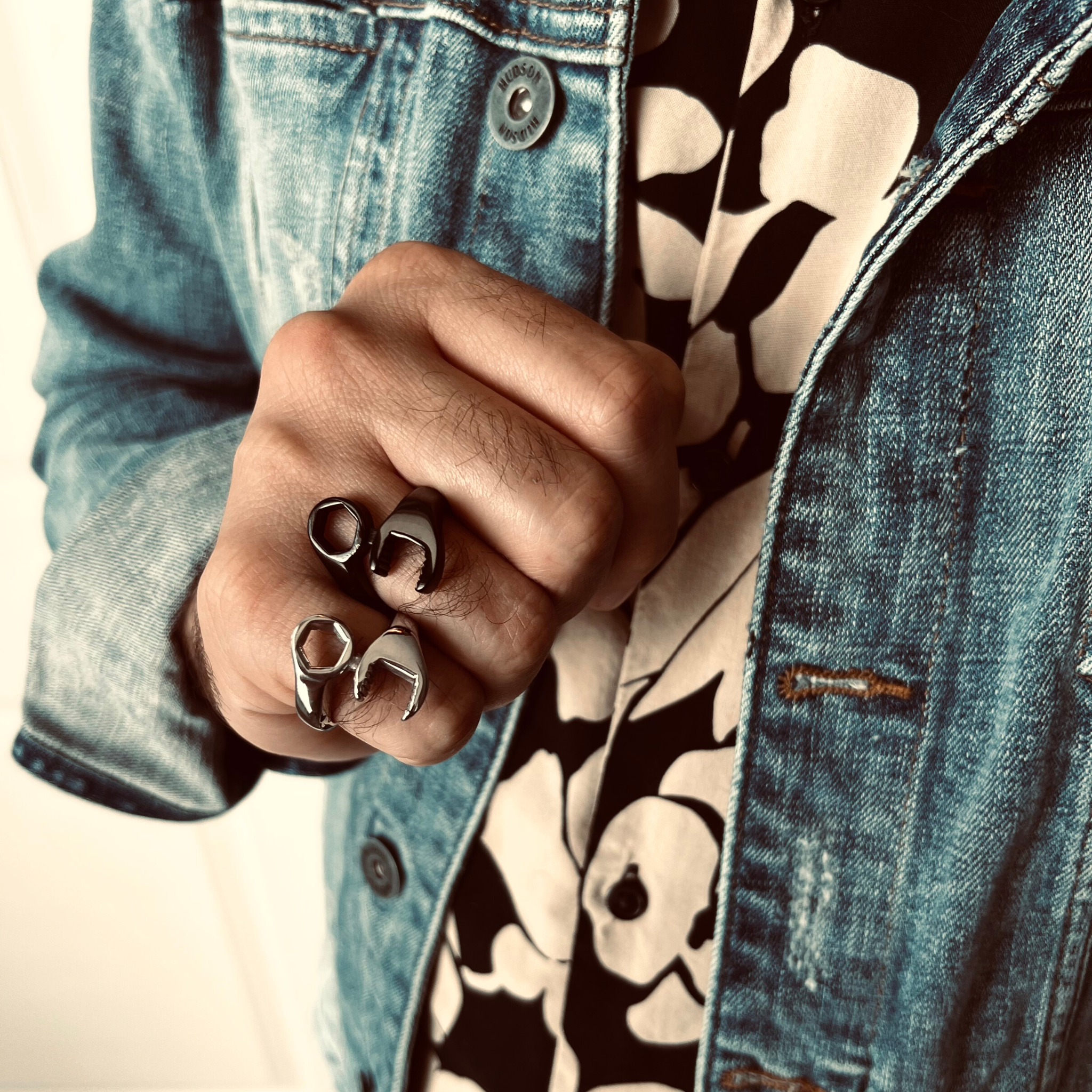 Stainless Steel Black Wrench Ring / SCR0236、mySite、dreamappss