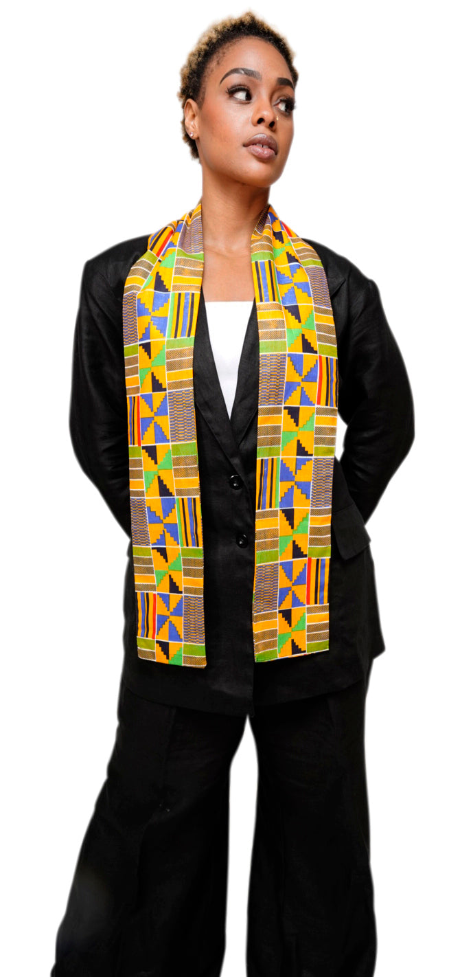 Dupsie's Akannipa Kente African Print Stole/Sash DP4075S、mySite、solidvoid