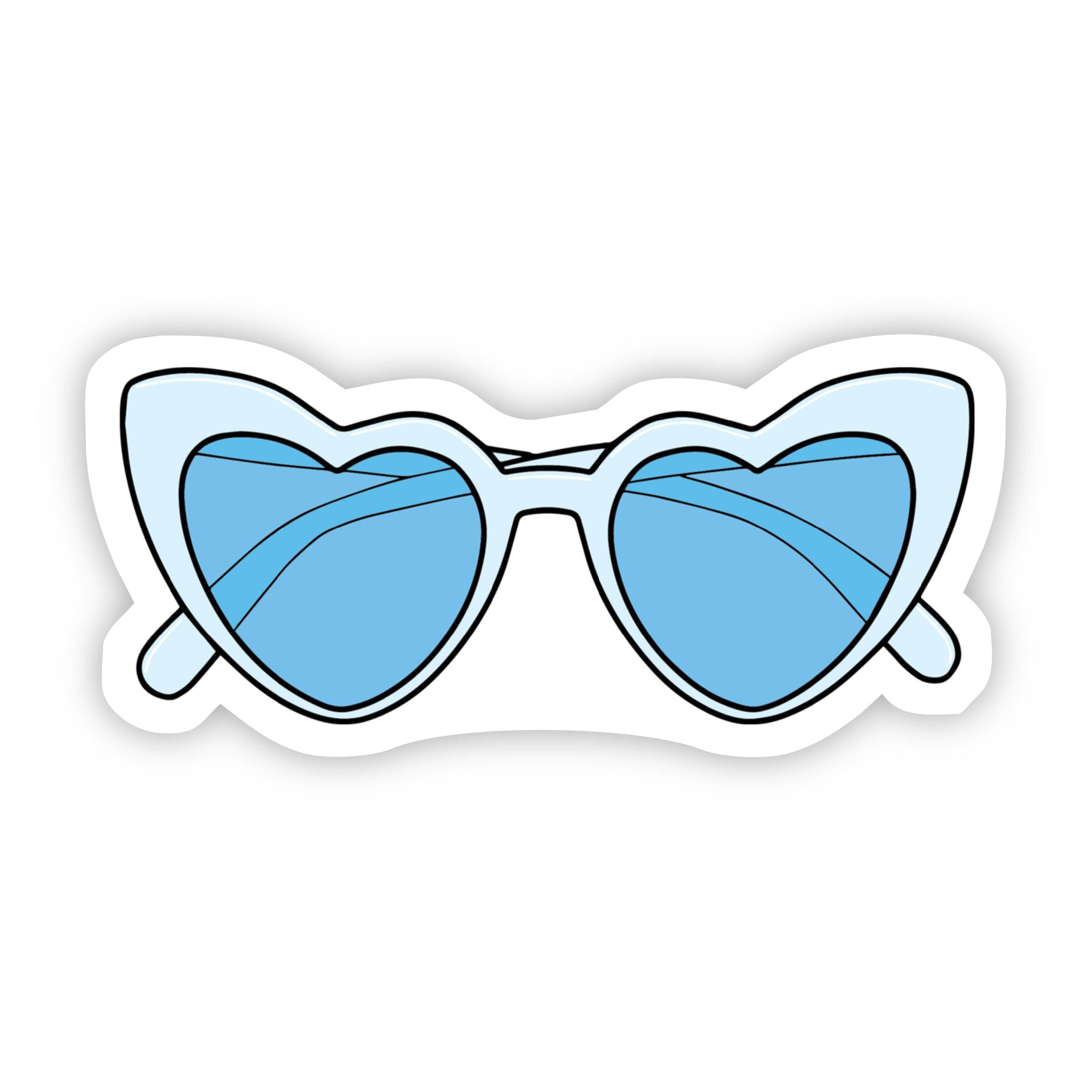  Blue Heart Sunglasses Aesthetic Sticker、mySite、elrpsem3k