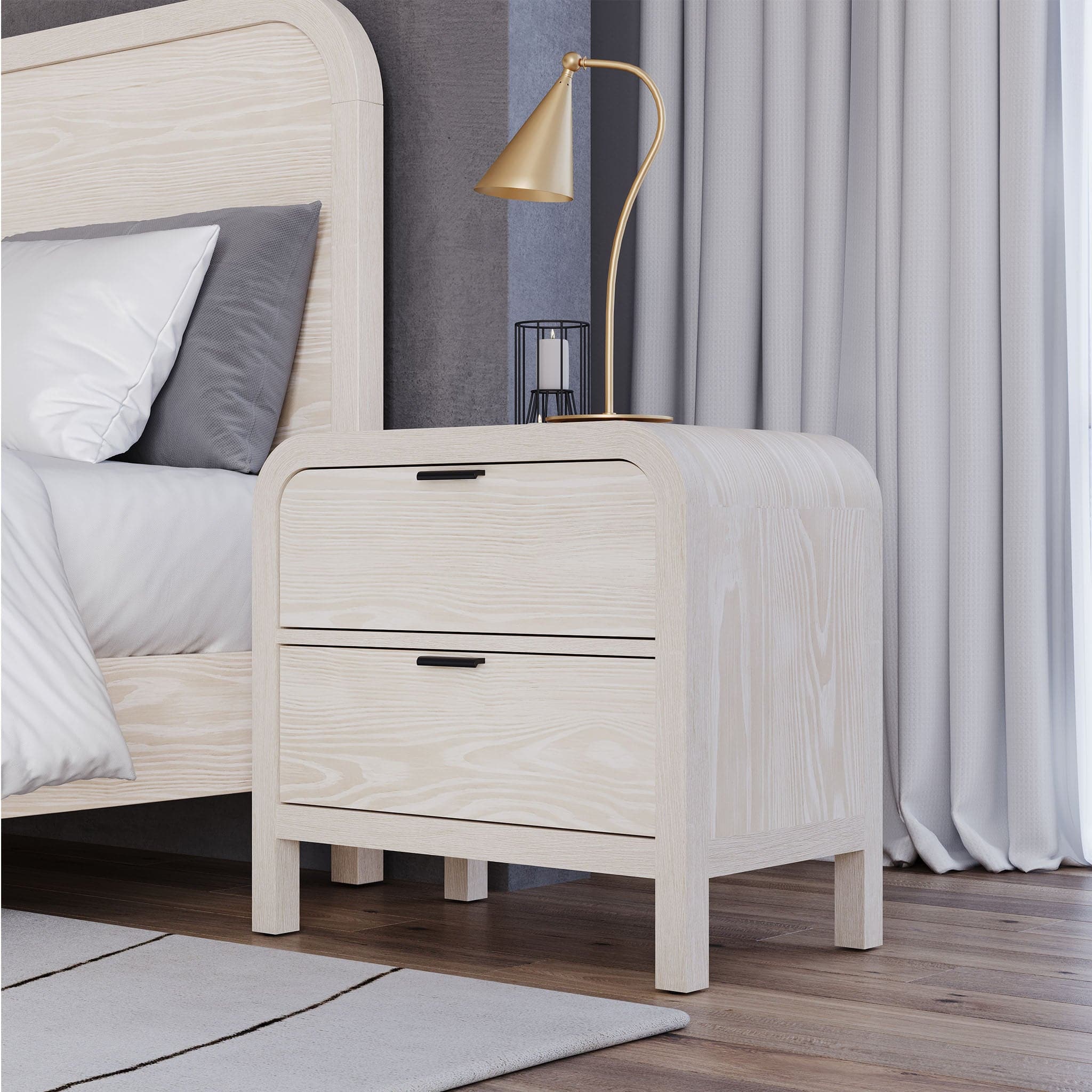 Drake 2 Drawer Nightstand with USB、mySite、neckold