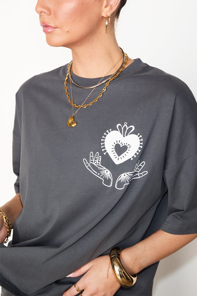 Charcoal Midnight Romance T-shirt、mySite、solidvoid