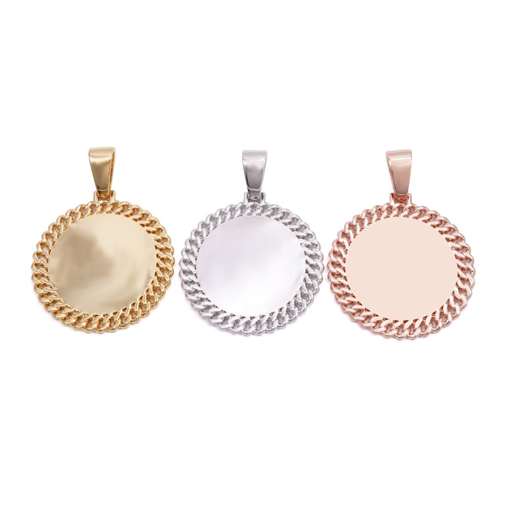 Moissanite Circle Cuban Photo Pendant、mySite、hinf8tx79